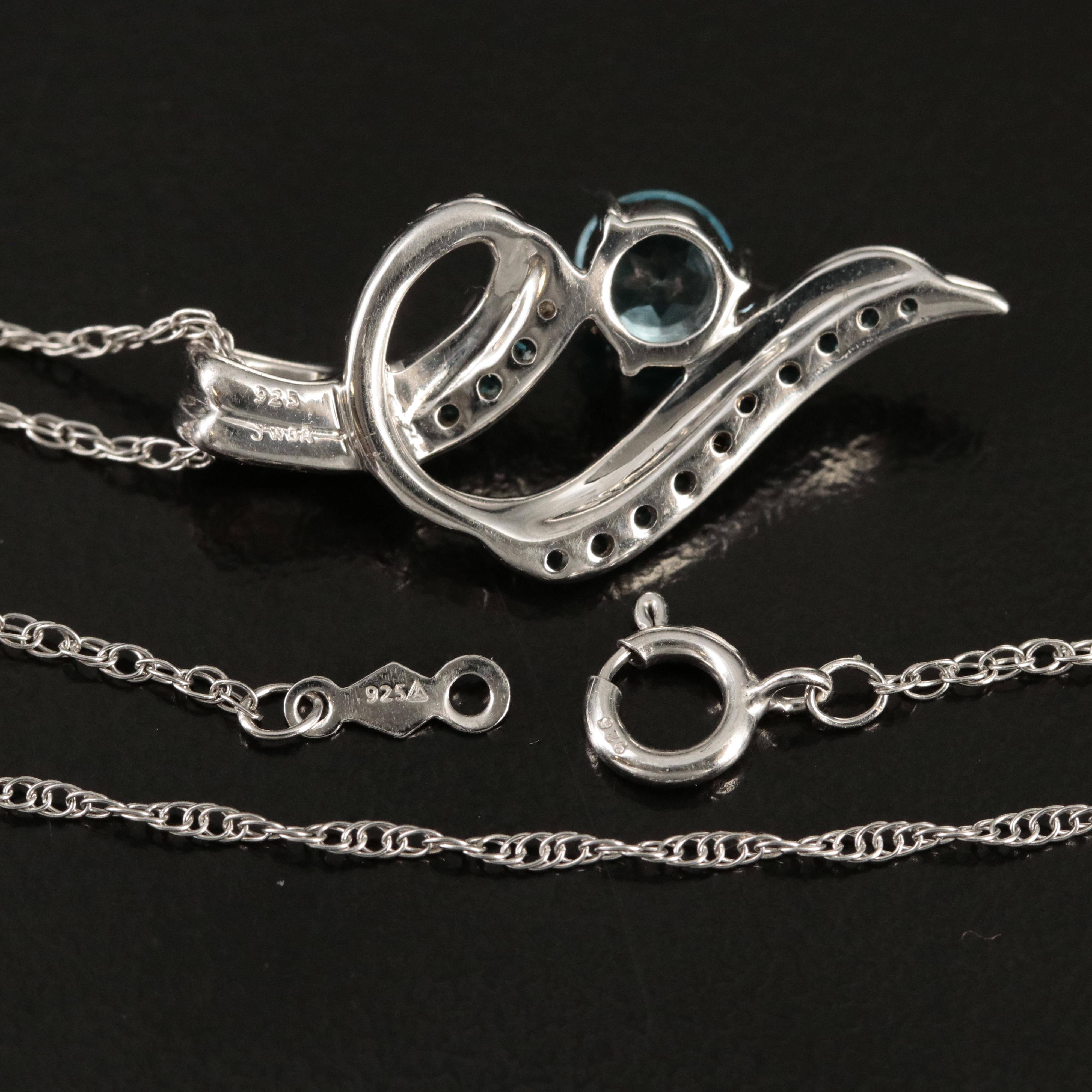 Sterling Topaz and White Topaz Necklace