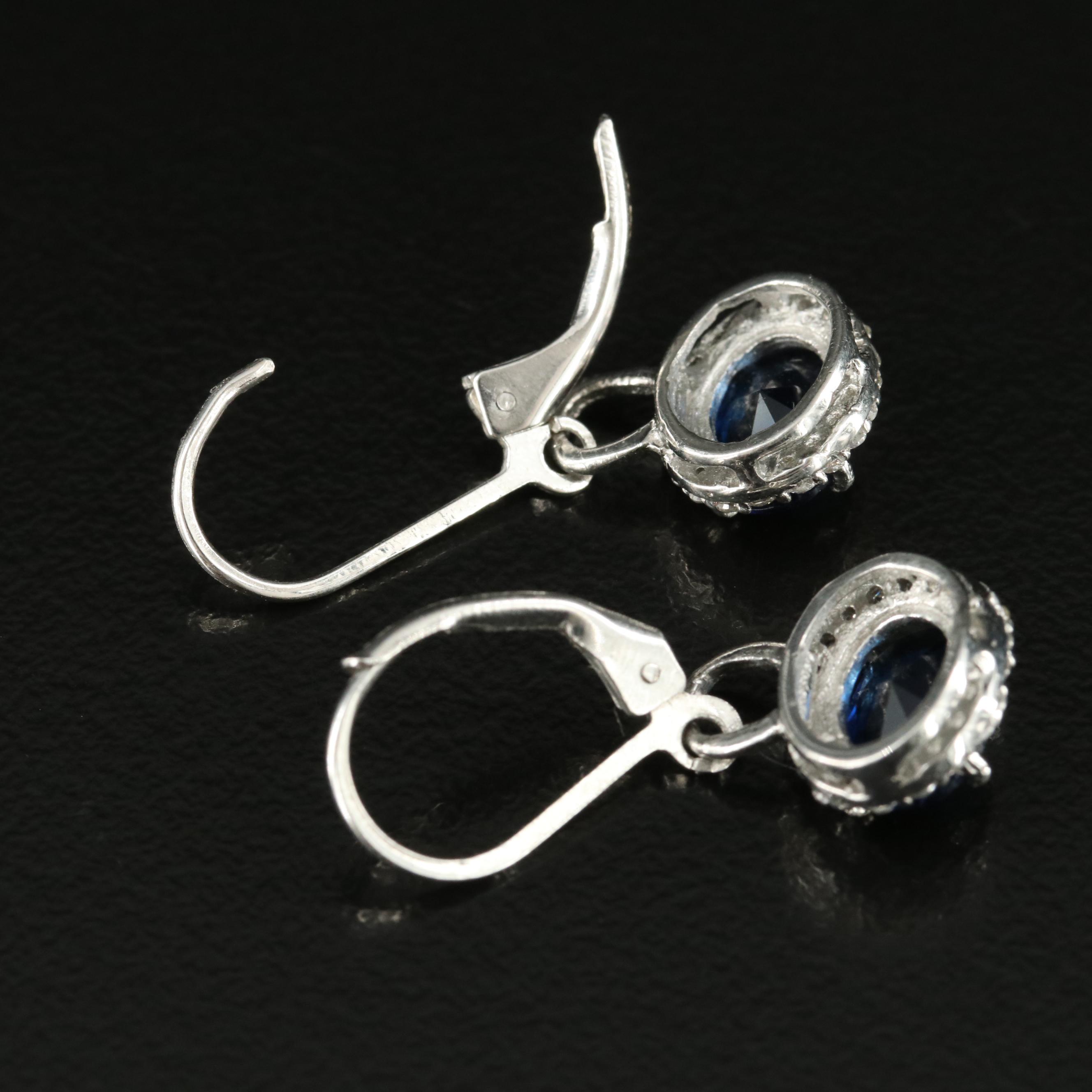 Sterling Glass and Cubic Zirconia Earrings