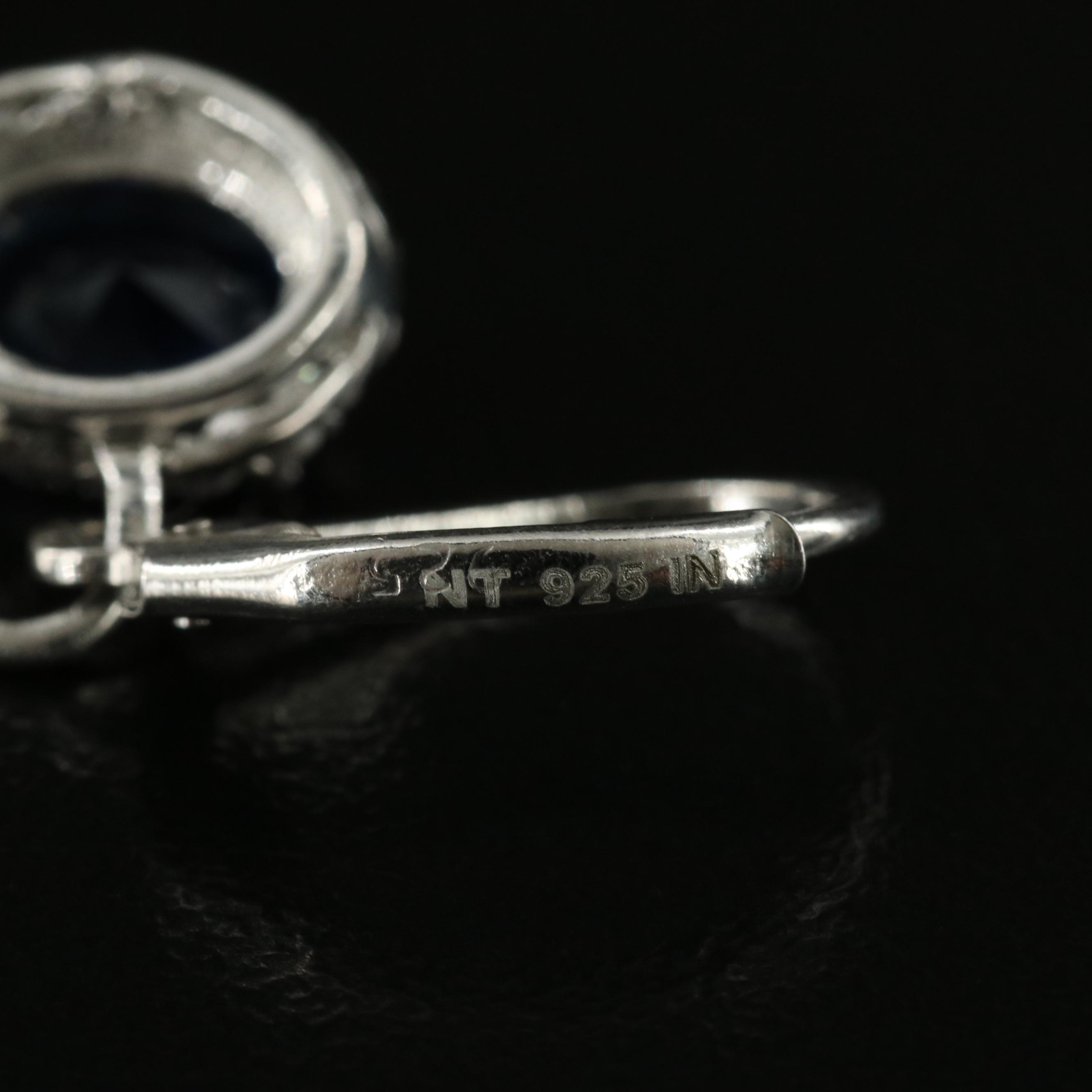 Sterling Glass and Cubic Zirconia Earrings