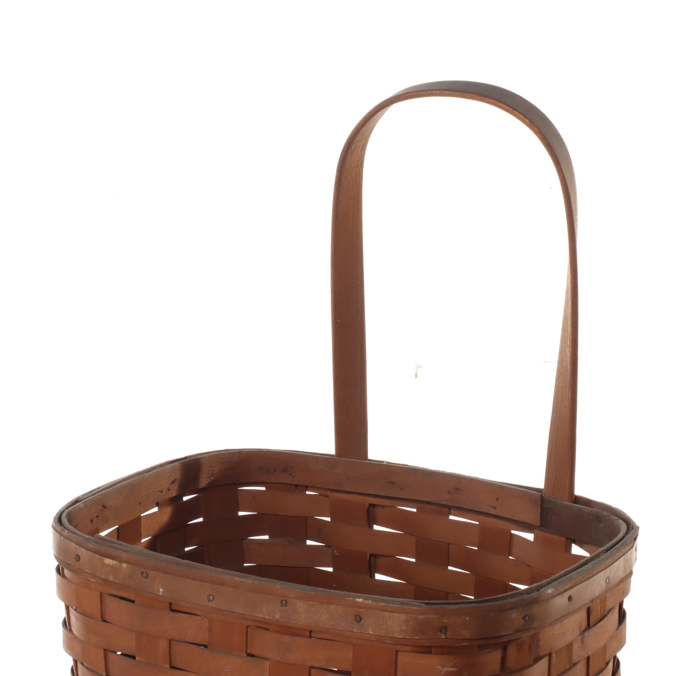 Red-Man Split Wood Grape Harvest Basket With More Wood Splint Baskets