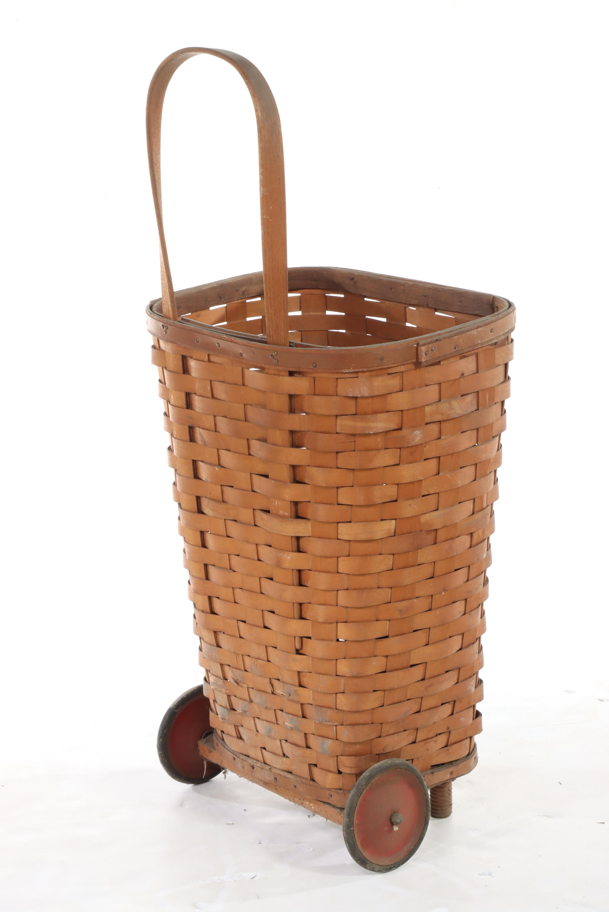 Red-Man Split Wood Grape Harvest Basket With More Wood Splint Baskets