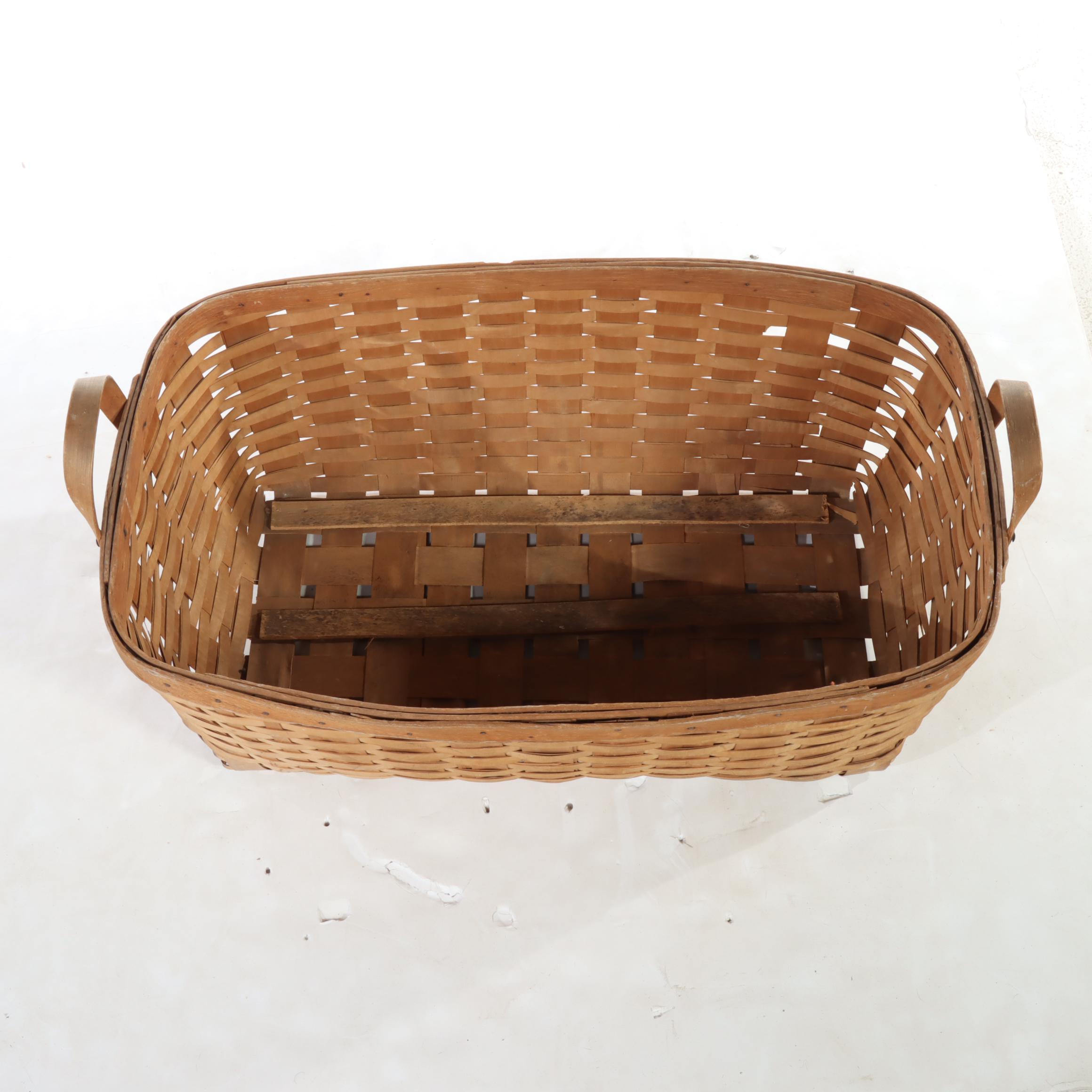 Red-Man Split Wood Grape Harvest Basket With More Wood Splint Baskets