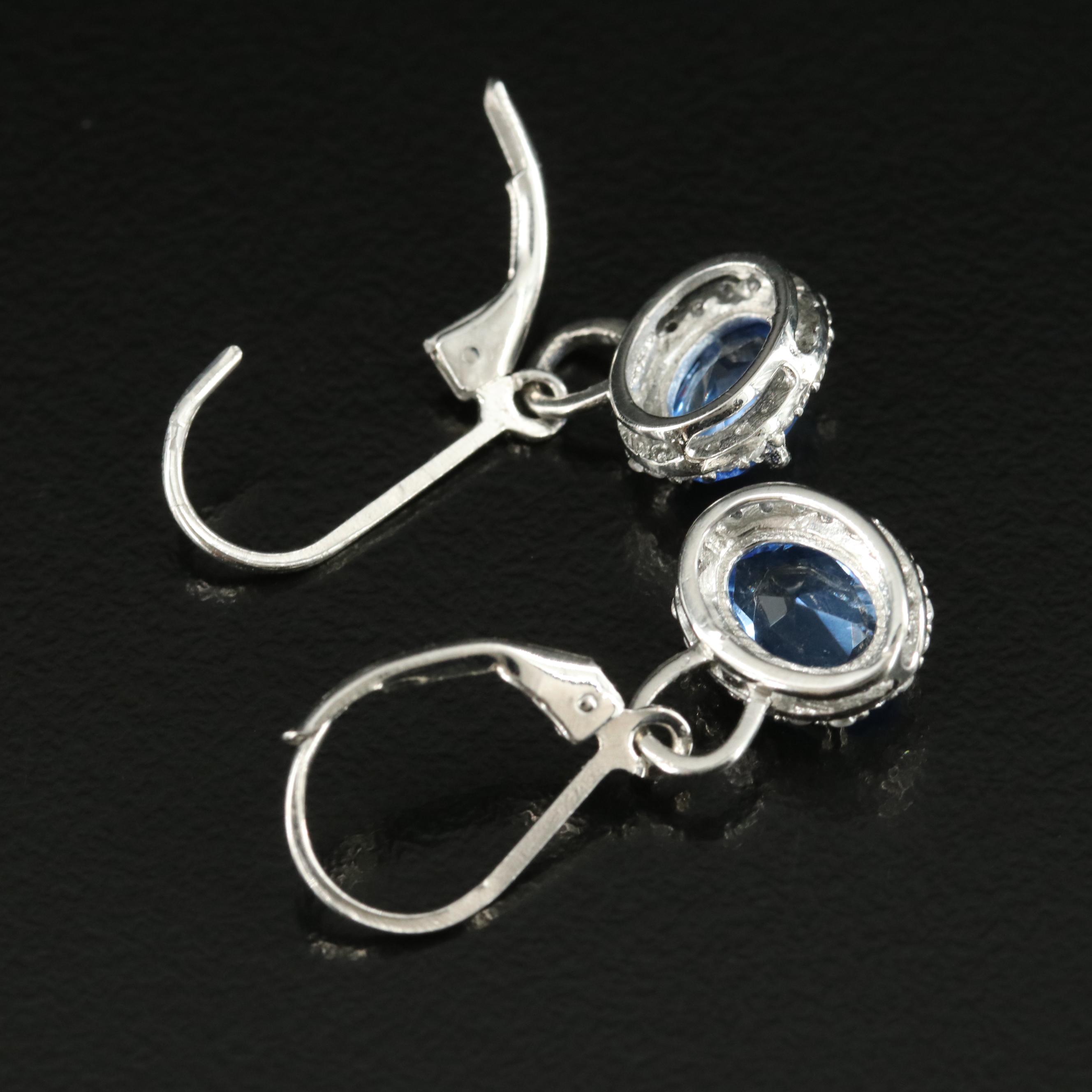 Sterling Glass and Cubic Zirconia Earrings