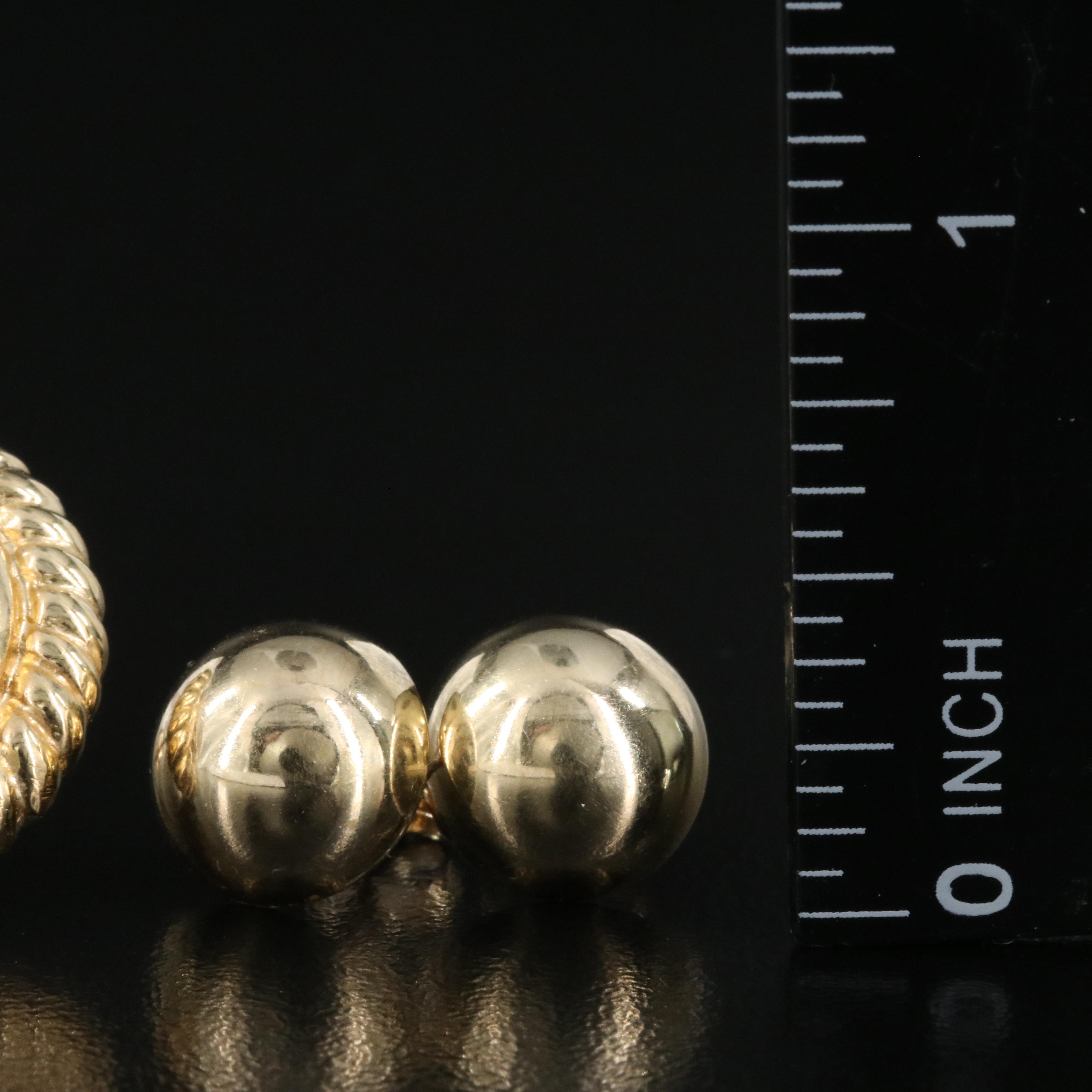 14K 13.00 mm Pearl Earrings with 10K Stud Earrings