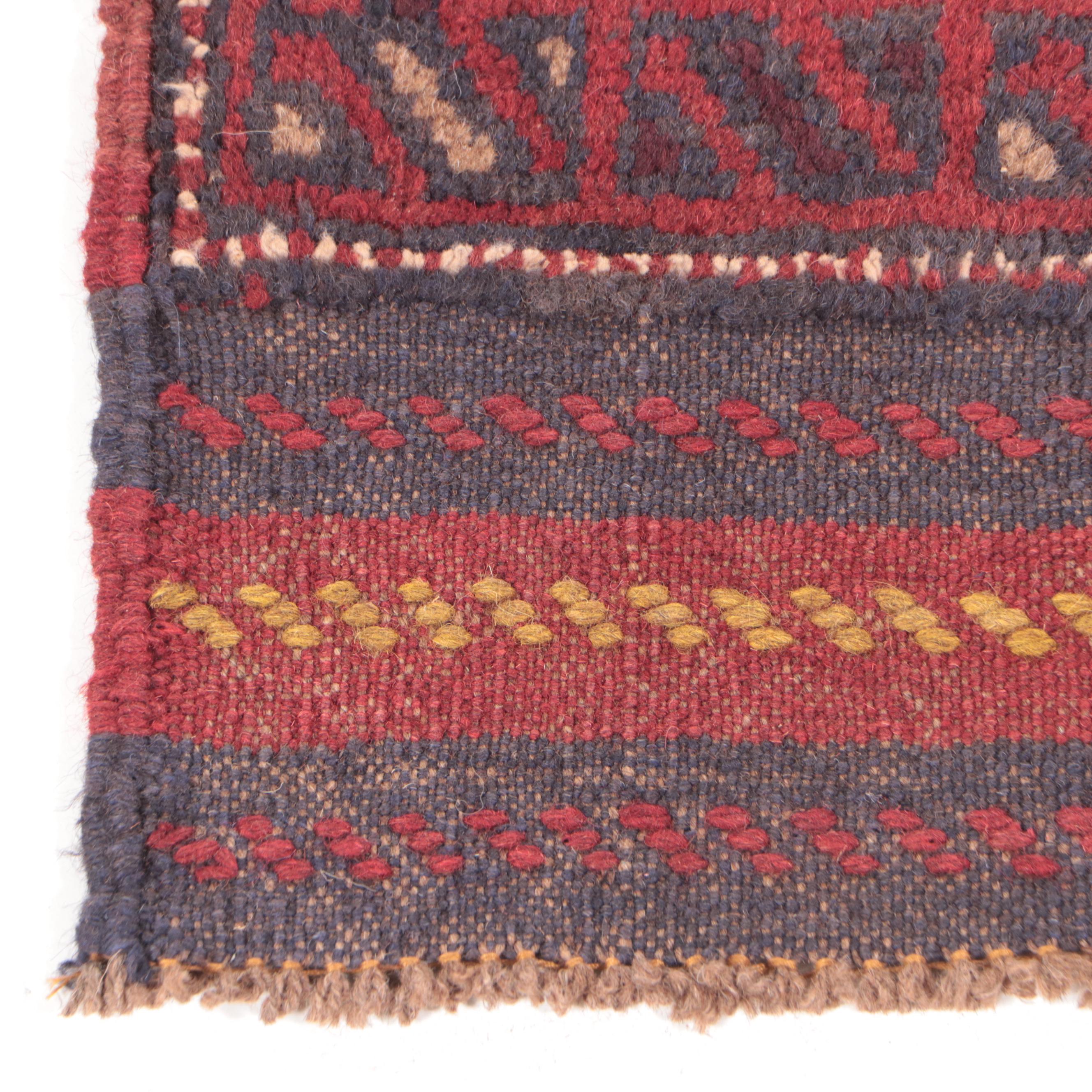 2'1 x 8'7 Hand-Knotted Afghan Mixed Technique Carpet Runner