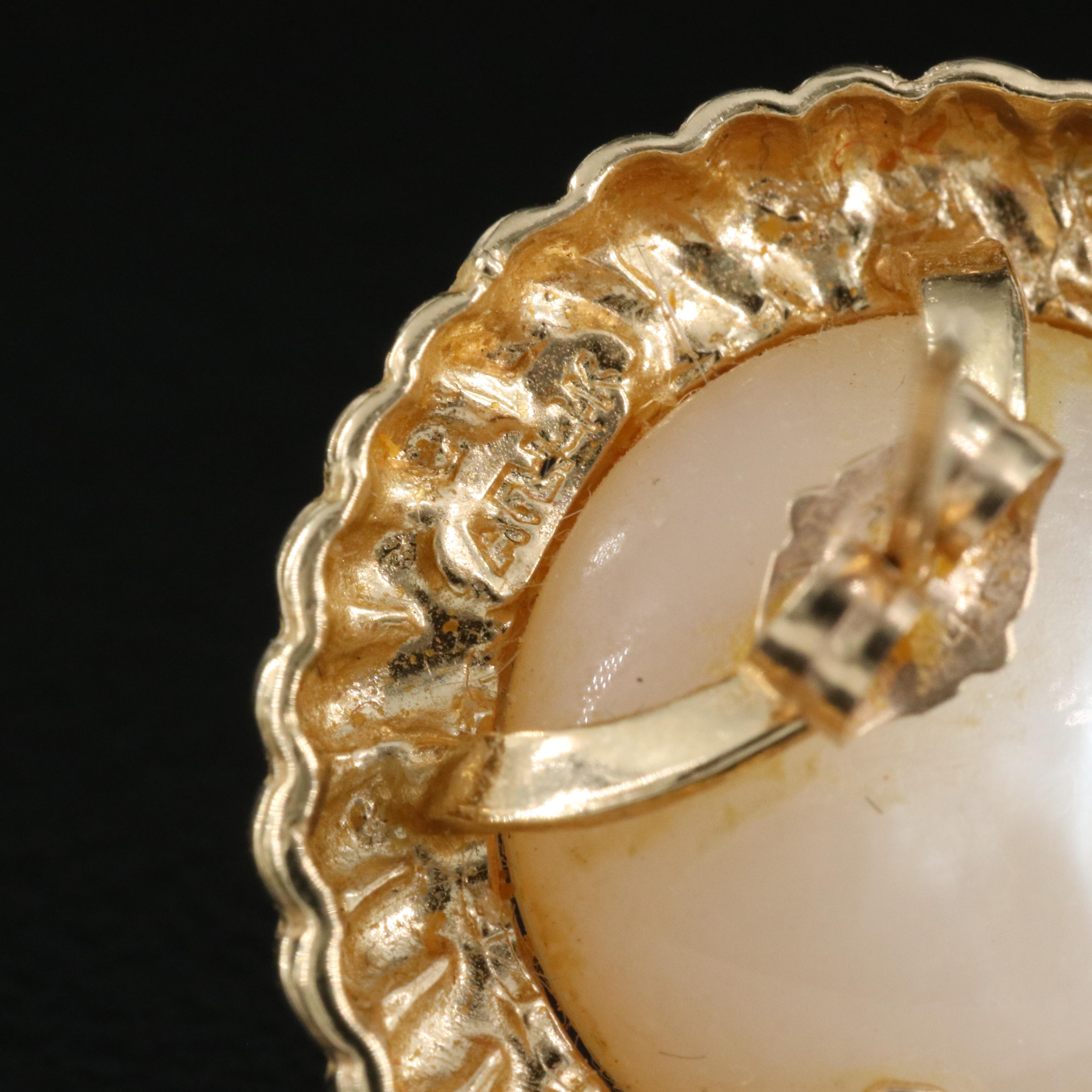 14K 13.00 mm Pearl Earrings with 10K Stud Earrings