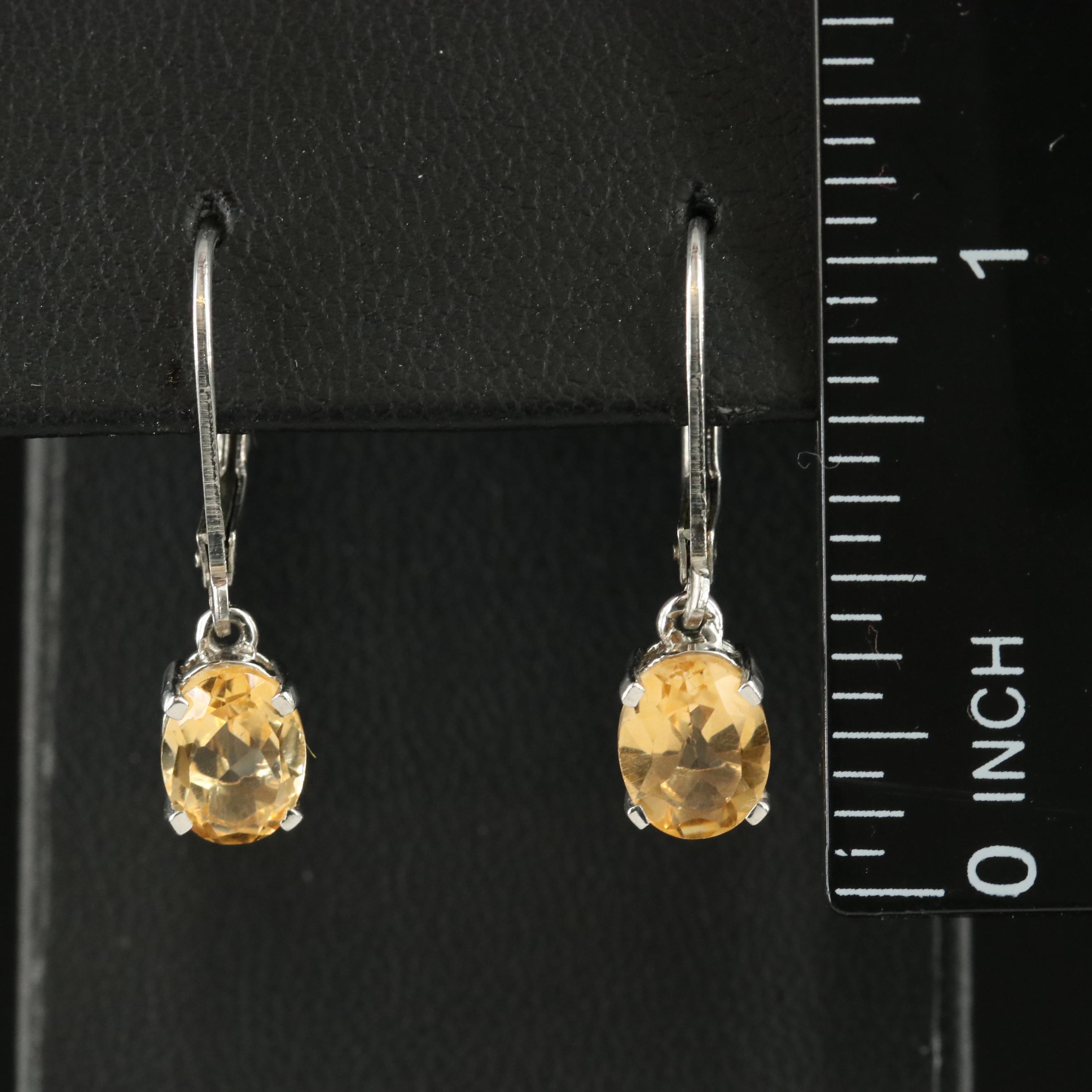 Sterling Citrine Earrings