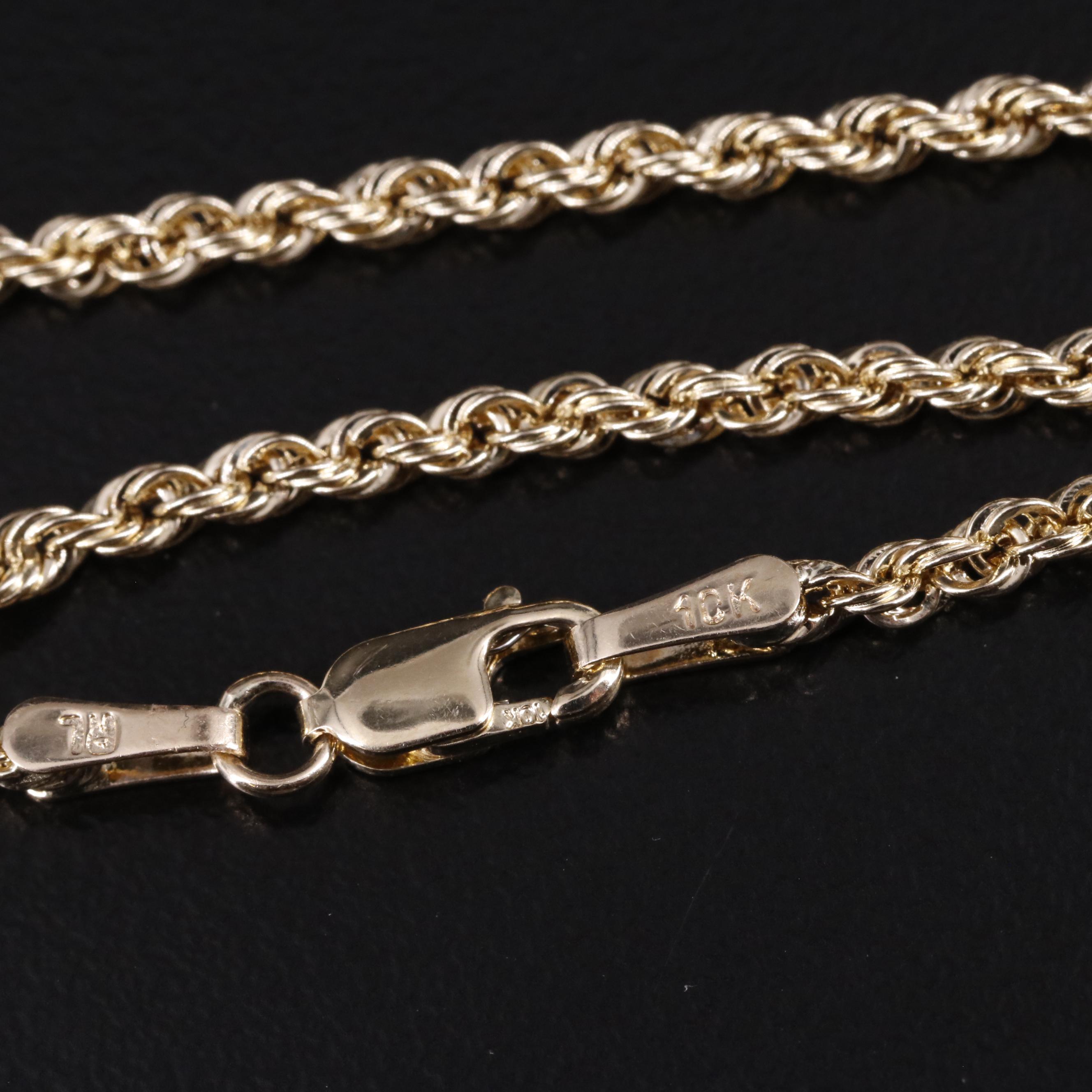 10K Layered French Rope Chain Necklace