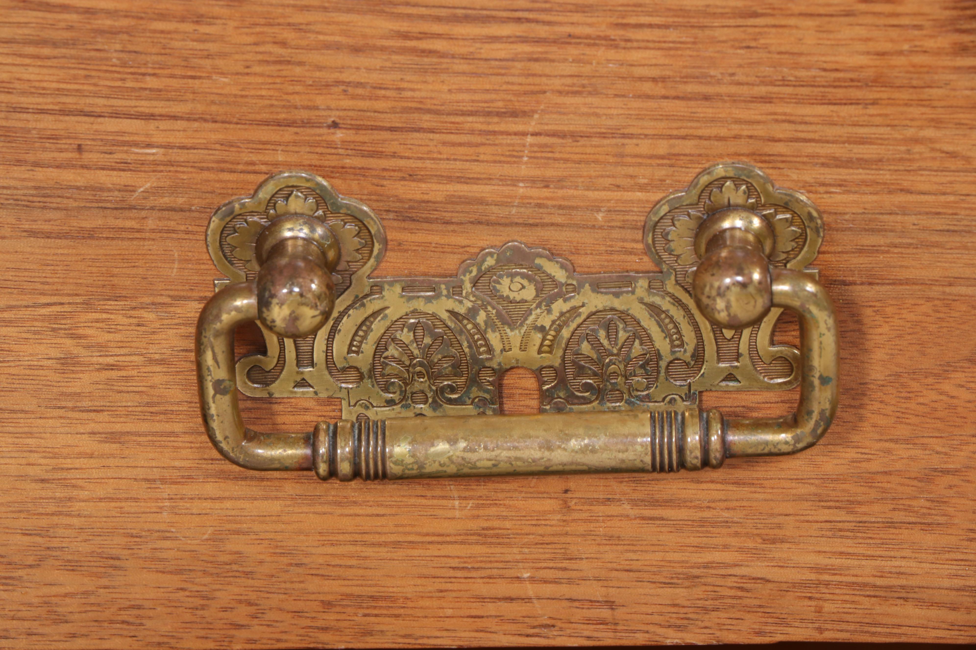 Victorian Walnut and Marble Top Five-Drawer Chest, Late 19th Century