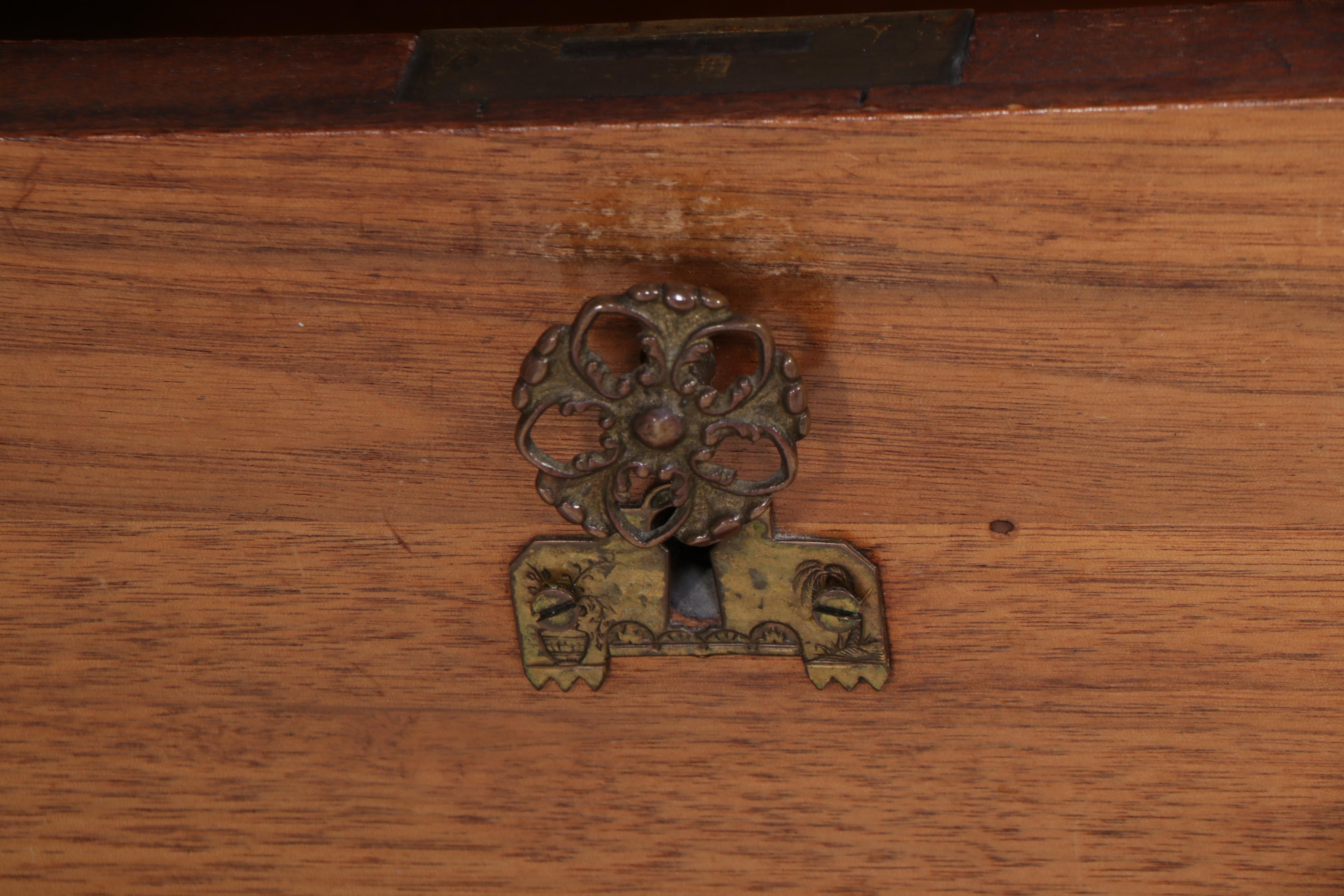 Victorian Walnut and Marble Top Five-Drawer Chest, Late 19th Century