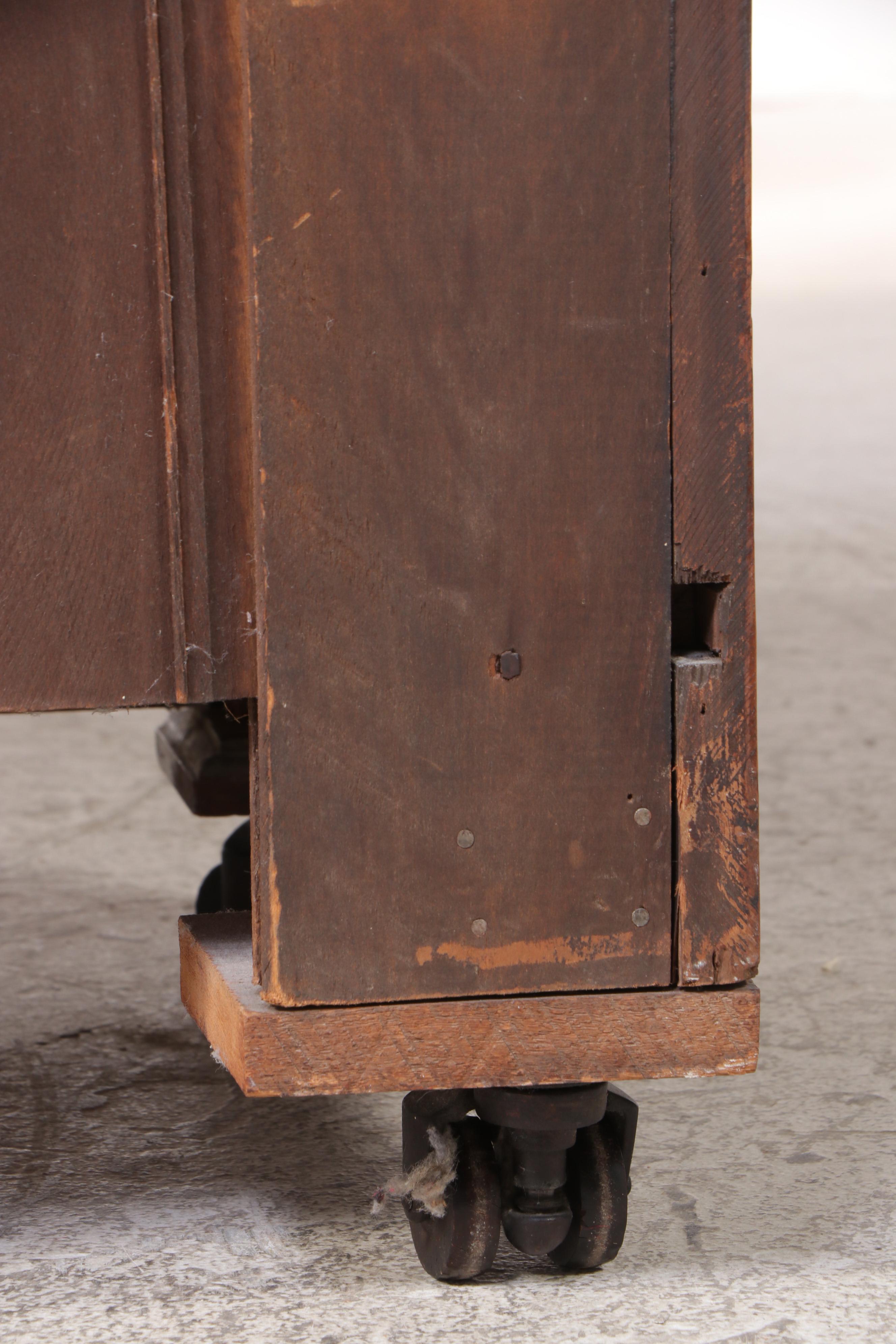 Victorian Walnut and Marble Top Five-Drawer Chest, Late 19th Century