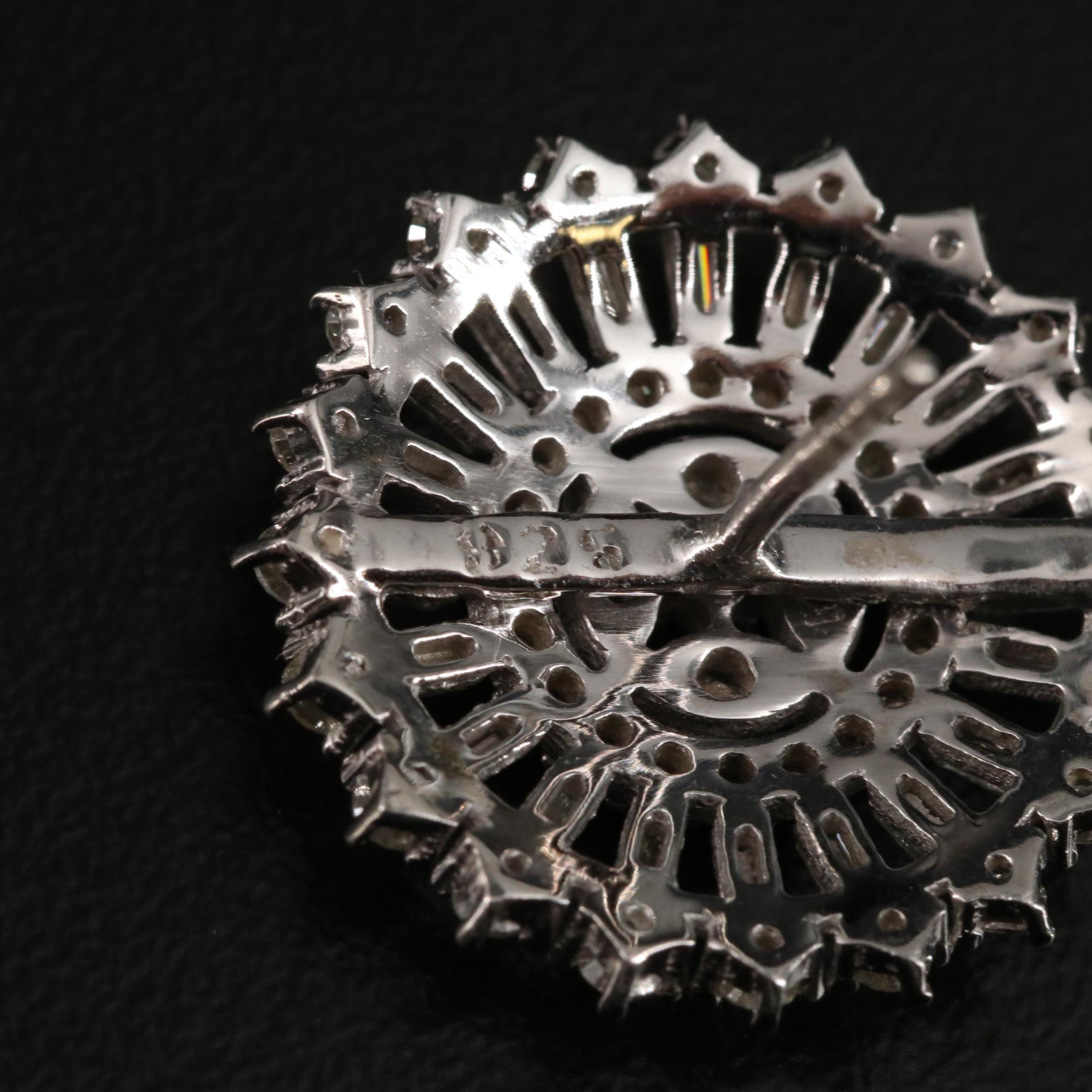 Sterling Diamond Cluster Earrings