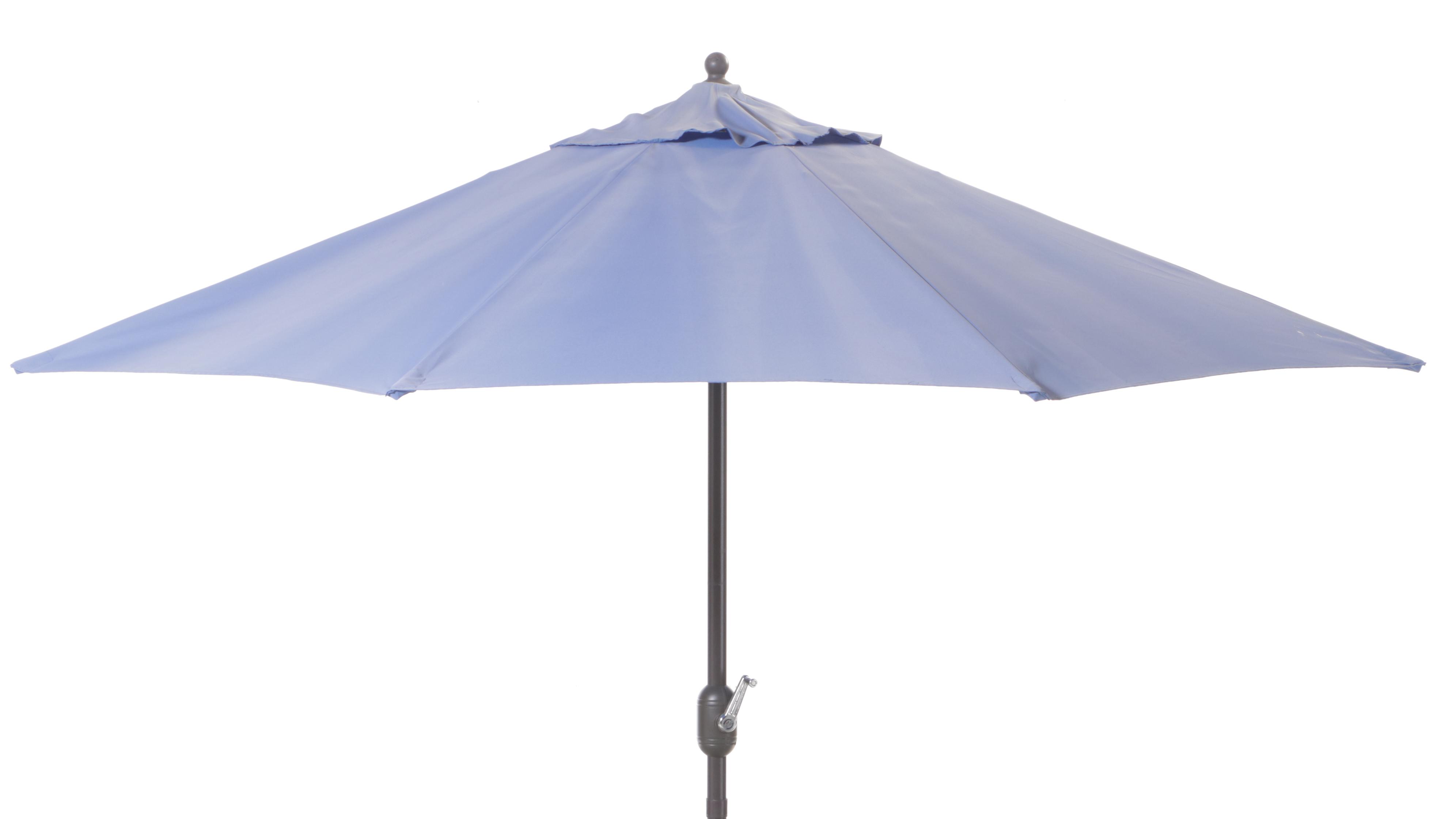 Seven-Piece Cast Metal Patio Dining Set with Umbrella