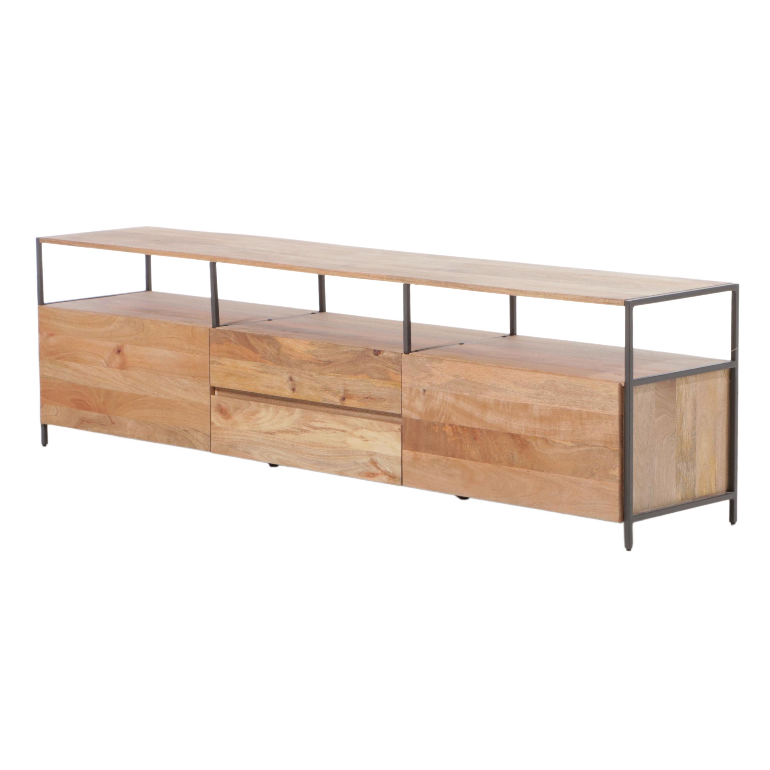 West Elm Industrial Mango Wood and Steel Media Console
