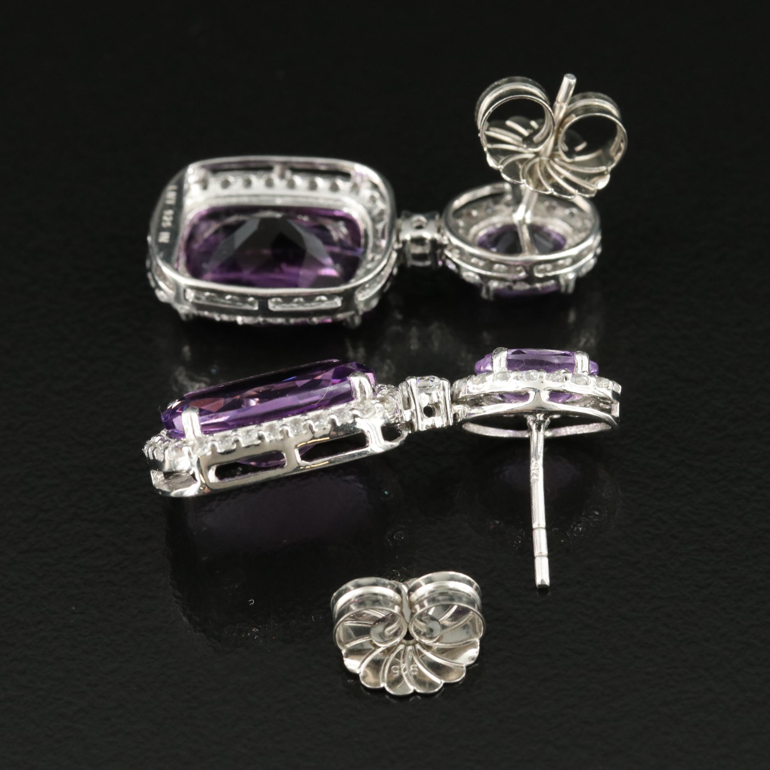 Sterling Amethyst and Topaz Earrings