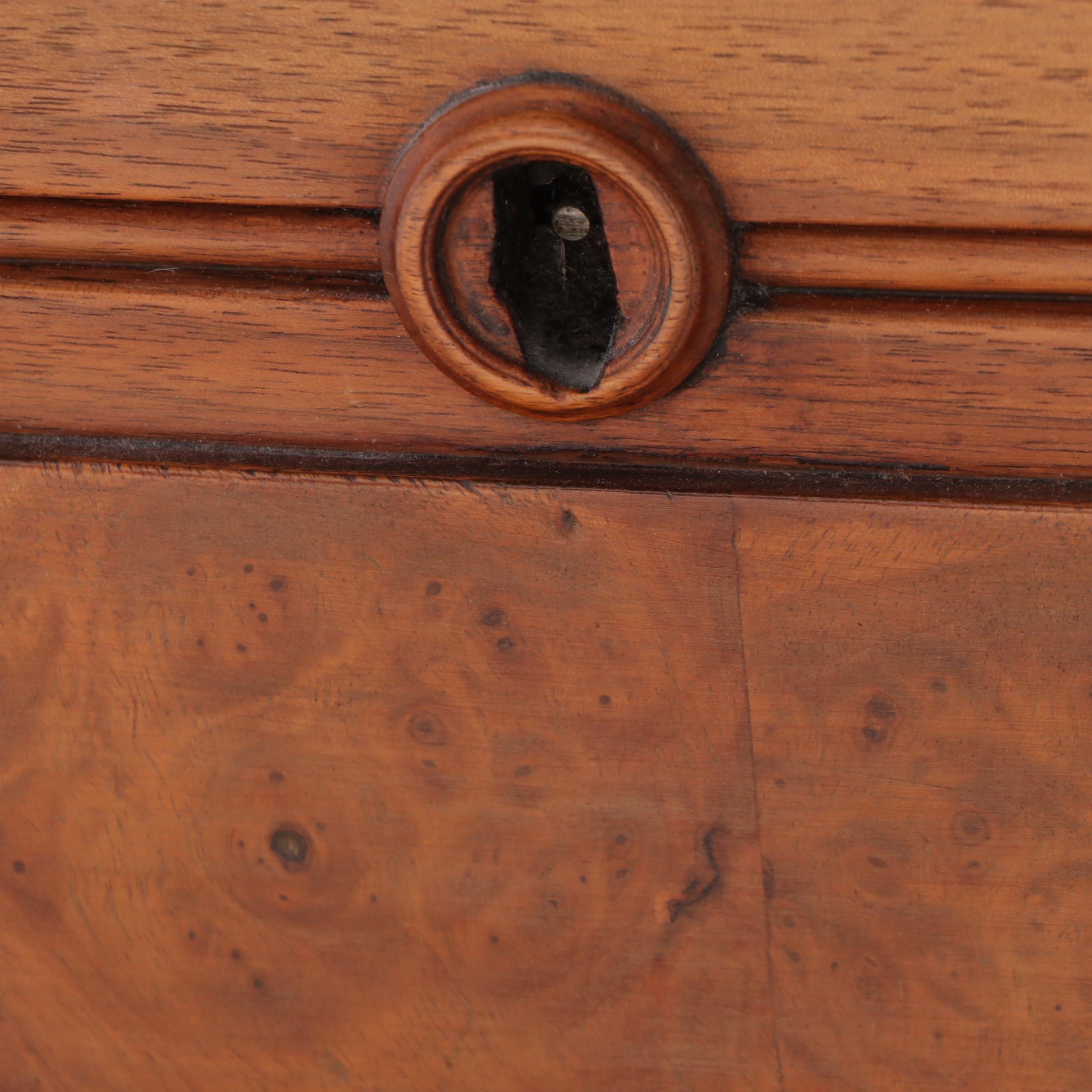 Victorian Walnut, Burl Walnut, and White Marble Three-Drawer Chest
