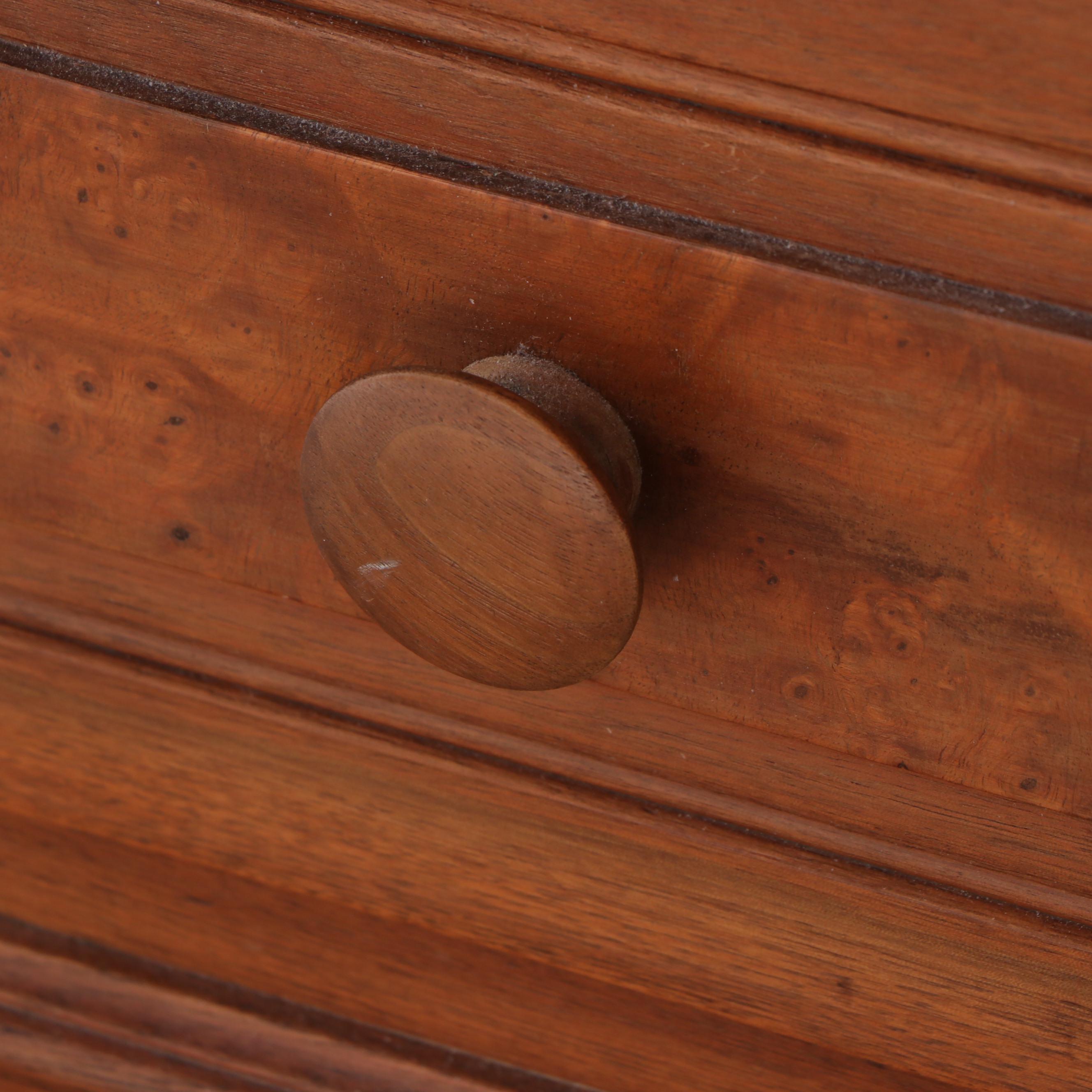 Victorian Walnut, Burl Walnut, and White Marble Three-Drawer Chest