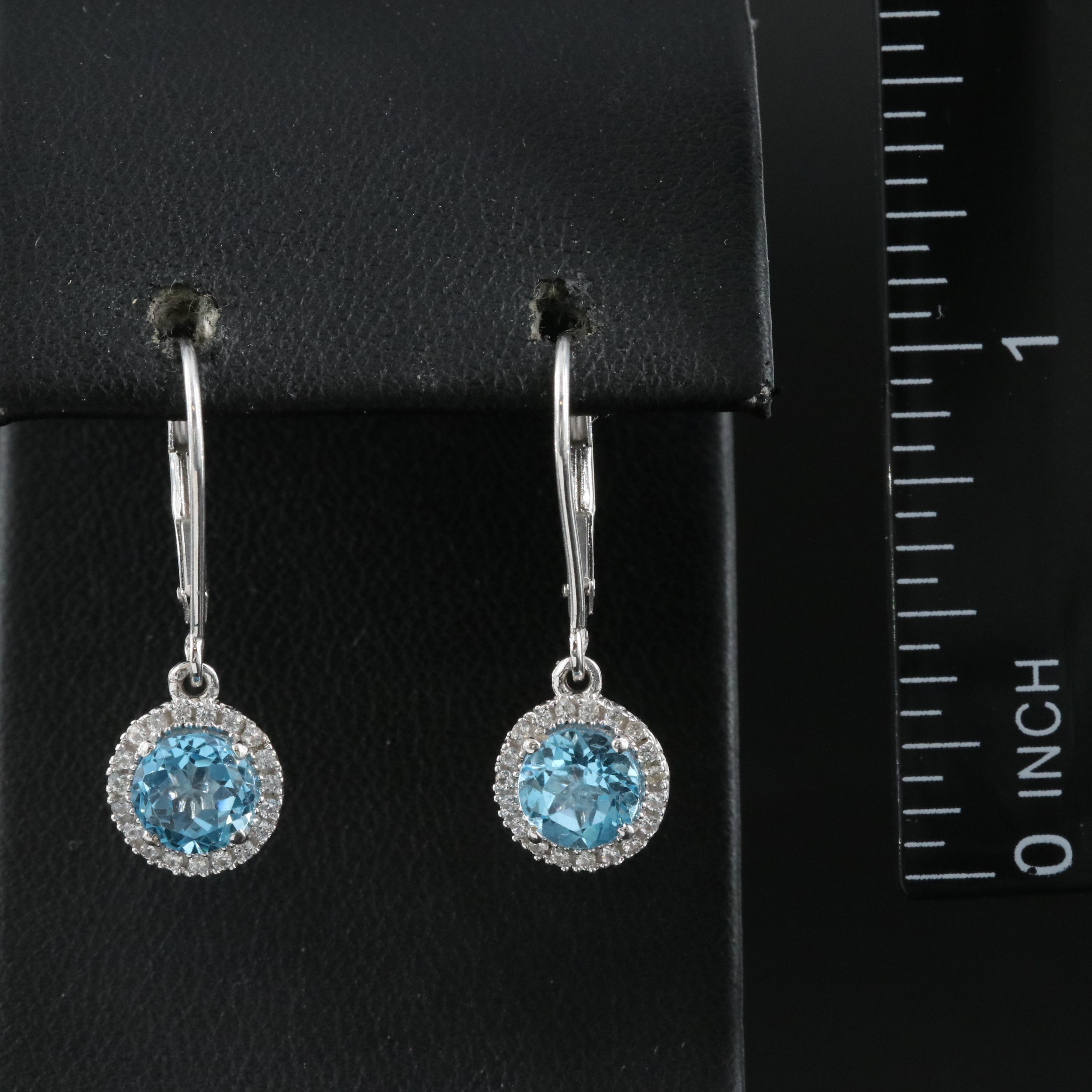 Sterling Topaz and Sapphire Earrings