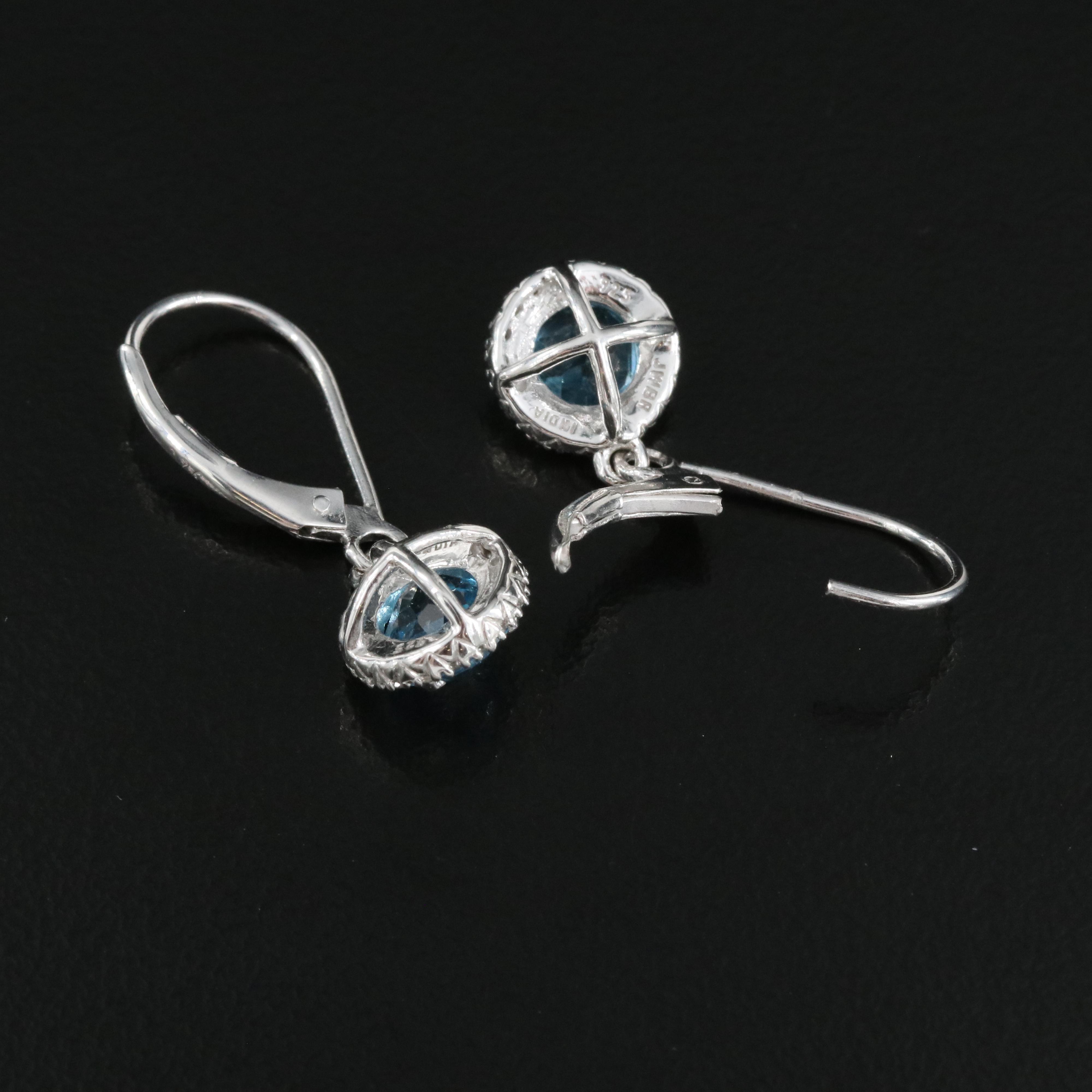 Sterling Topaz and Sapphire Earrings