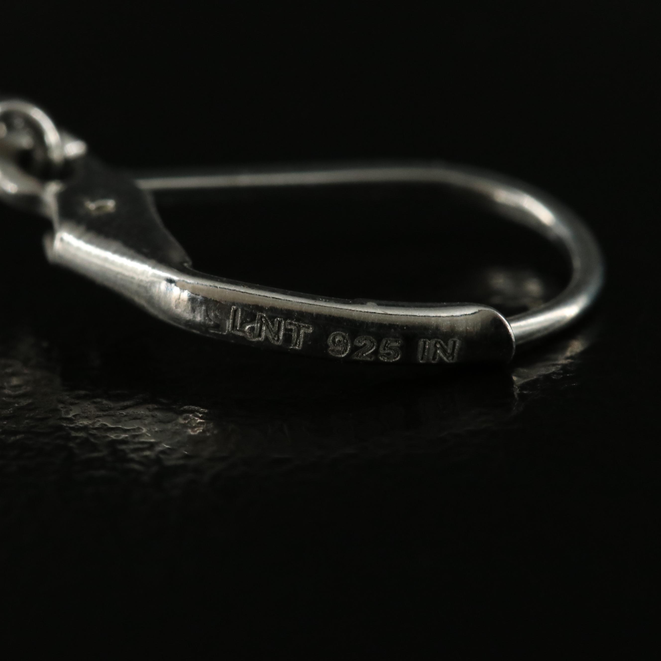 Sterling Black Spinel and White Topaz Earrings