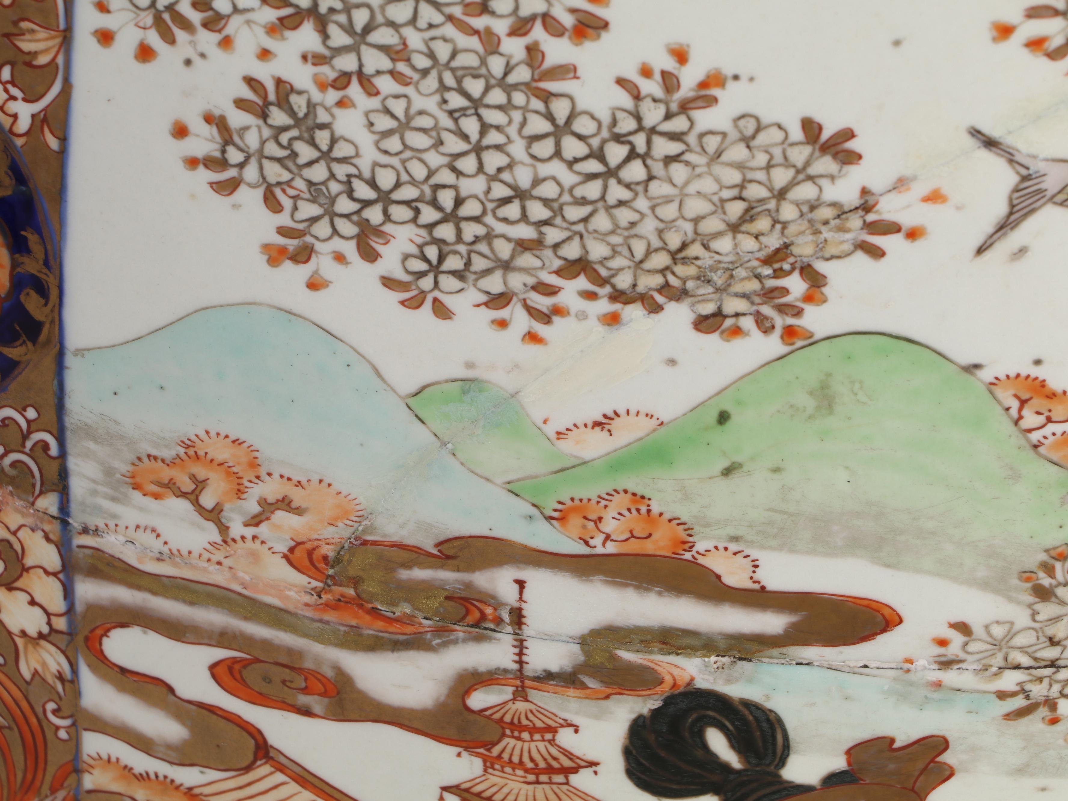 Japanese Hand-Painted Imari Porcelain Floor Vase