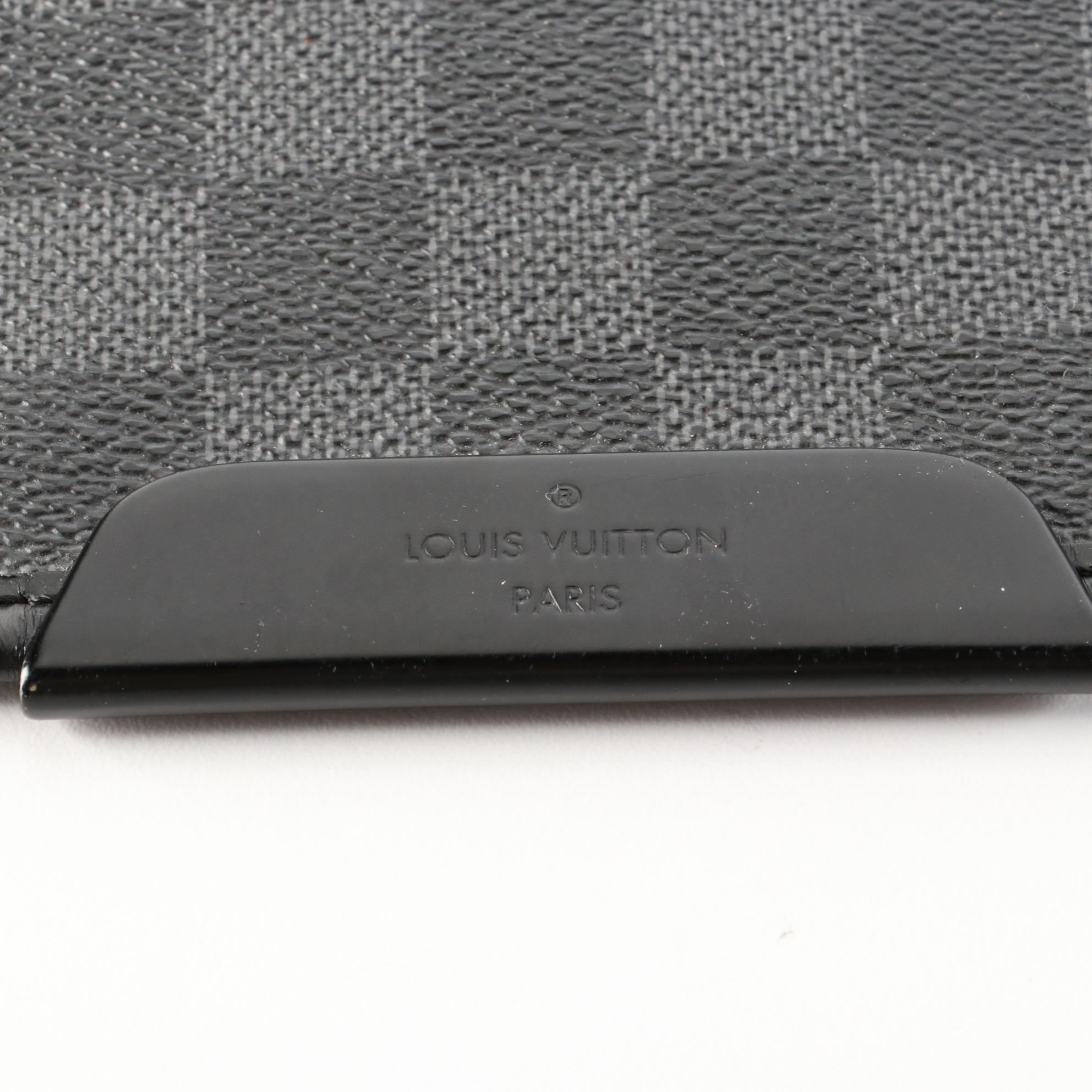 Louis Vuitton Renzo Messenger Bag Damier Graphite Canvas and Black Leather