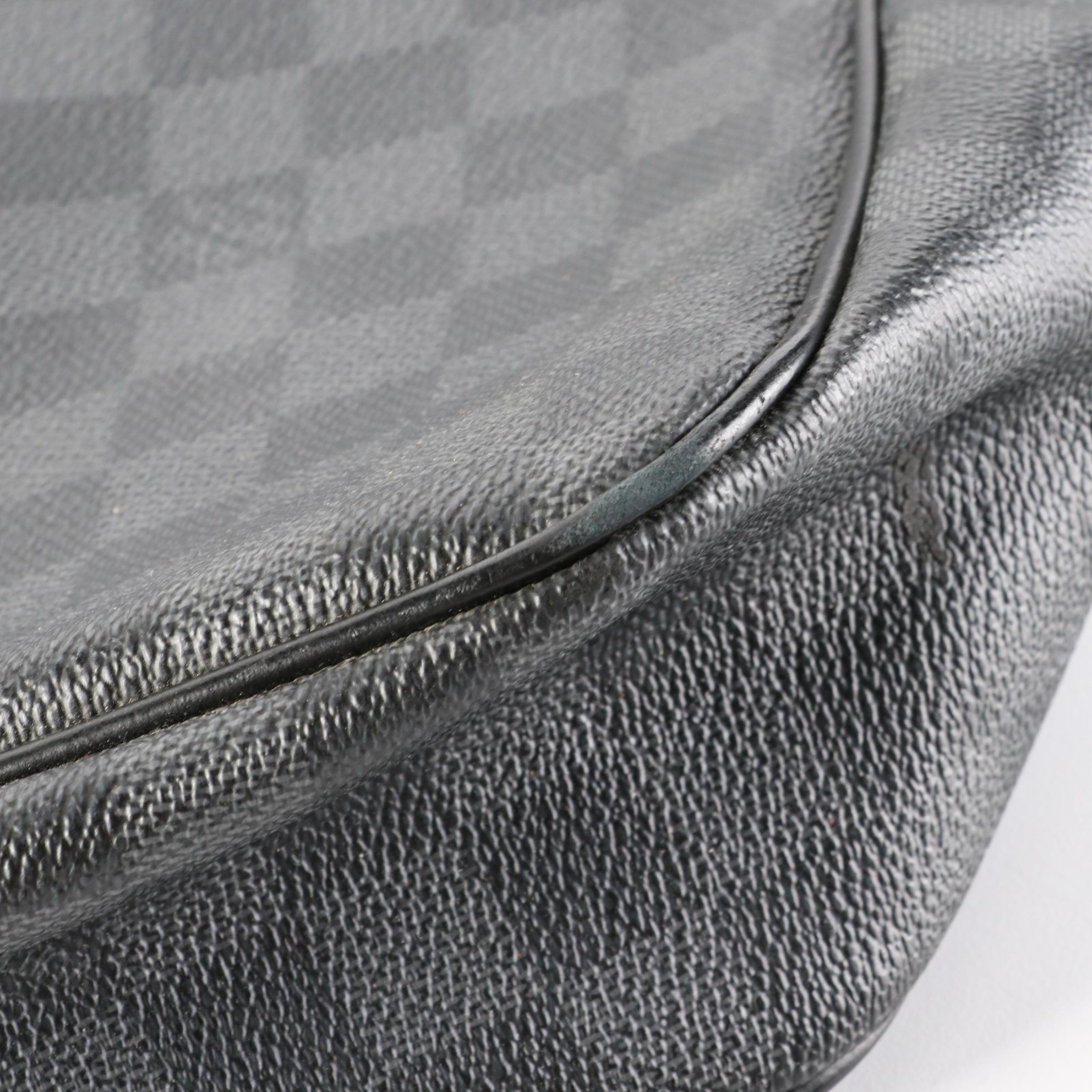 Louis Vuitton Renzo Messenger Bag Damier Graphite Canvas and Black Leather