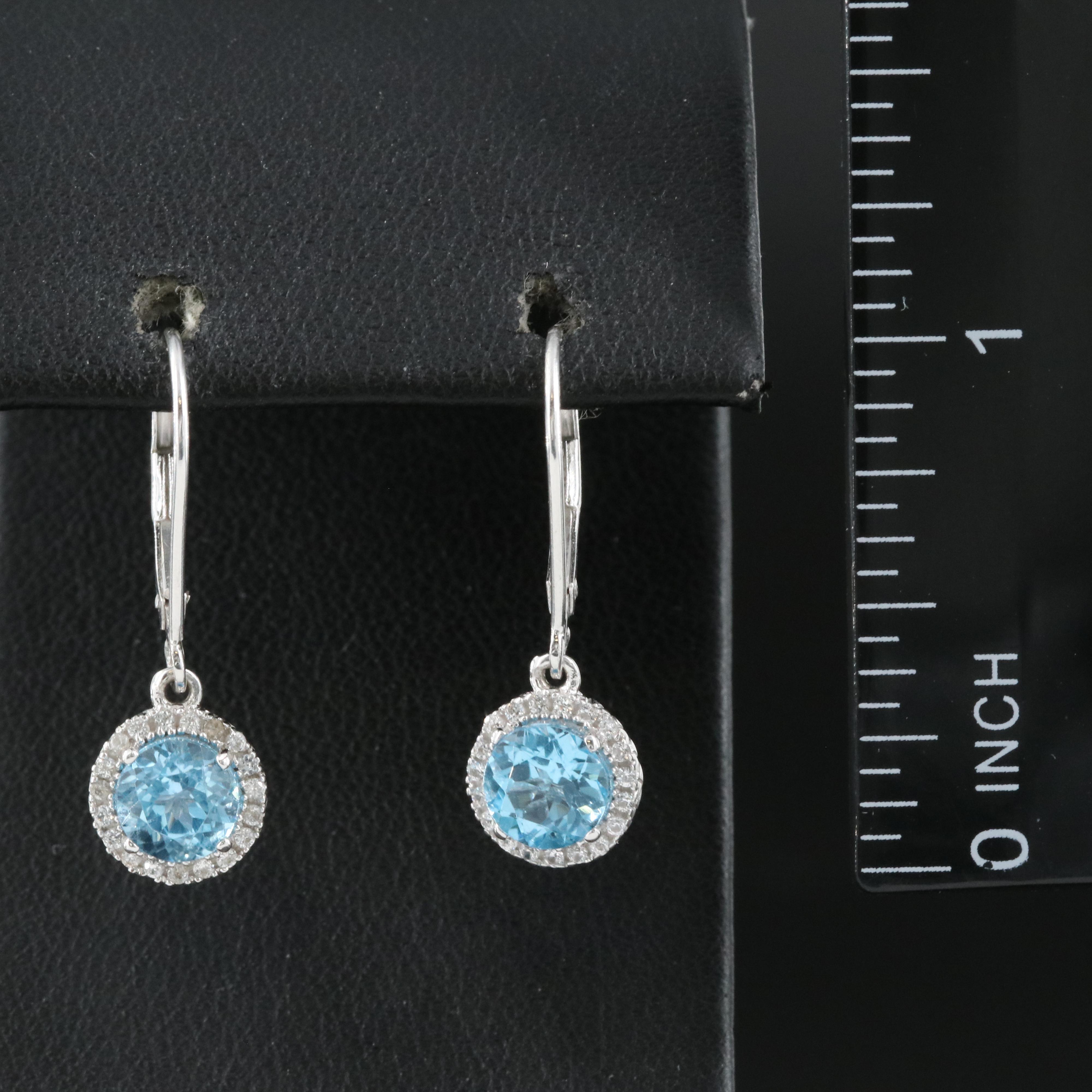 Sterling Topaz and Sapphire Earrings