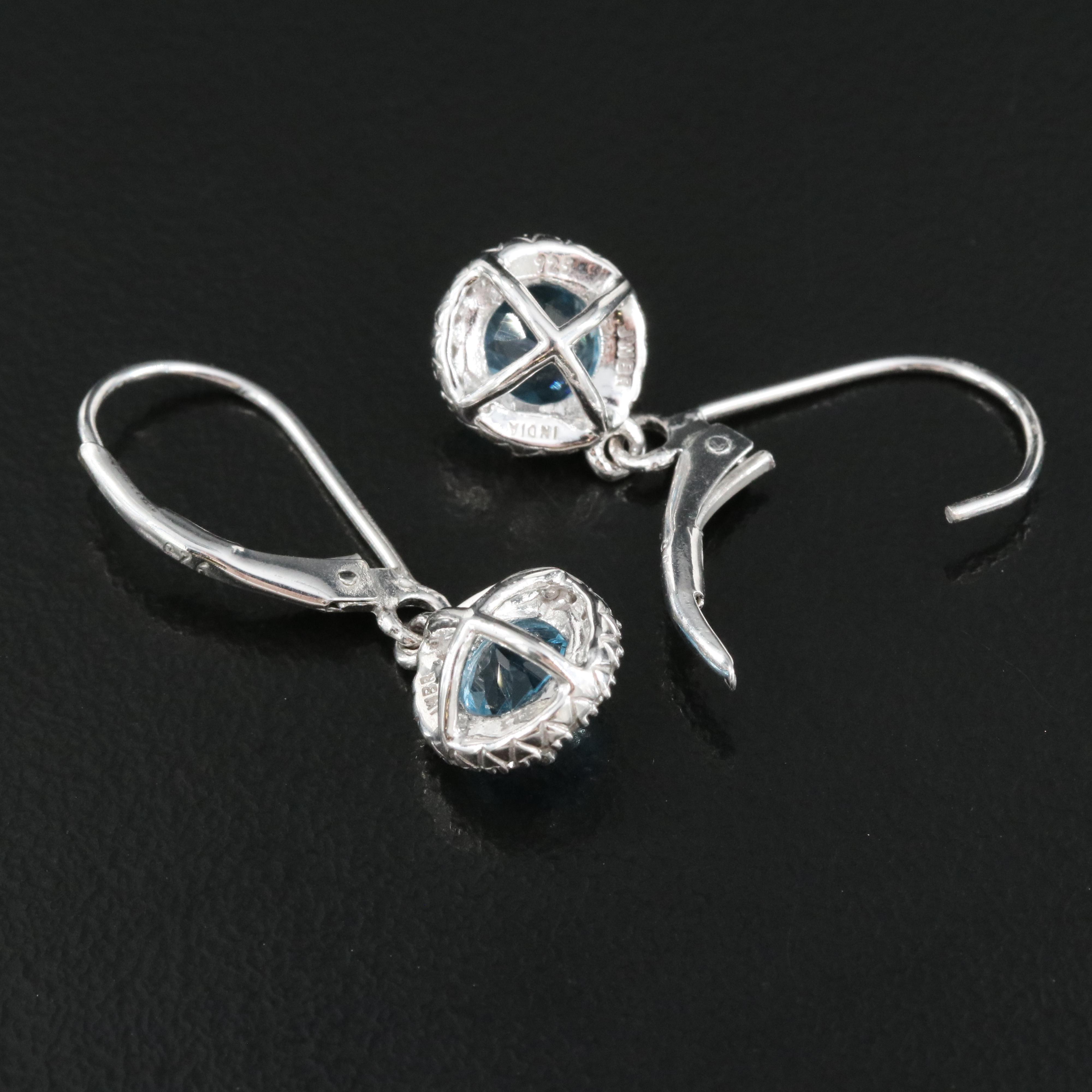 Sterling Topaz and Sapphire Earrings