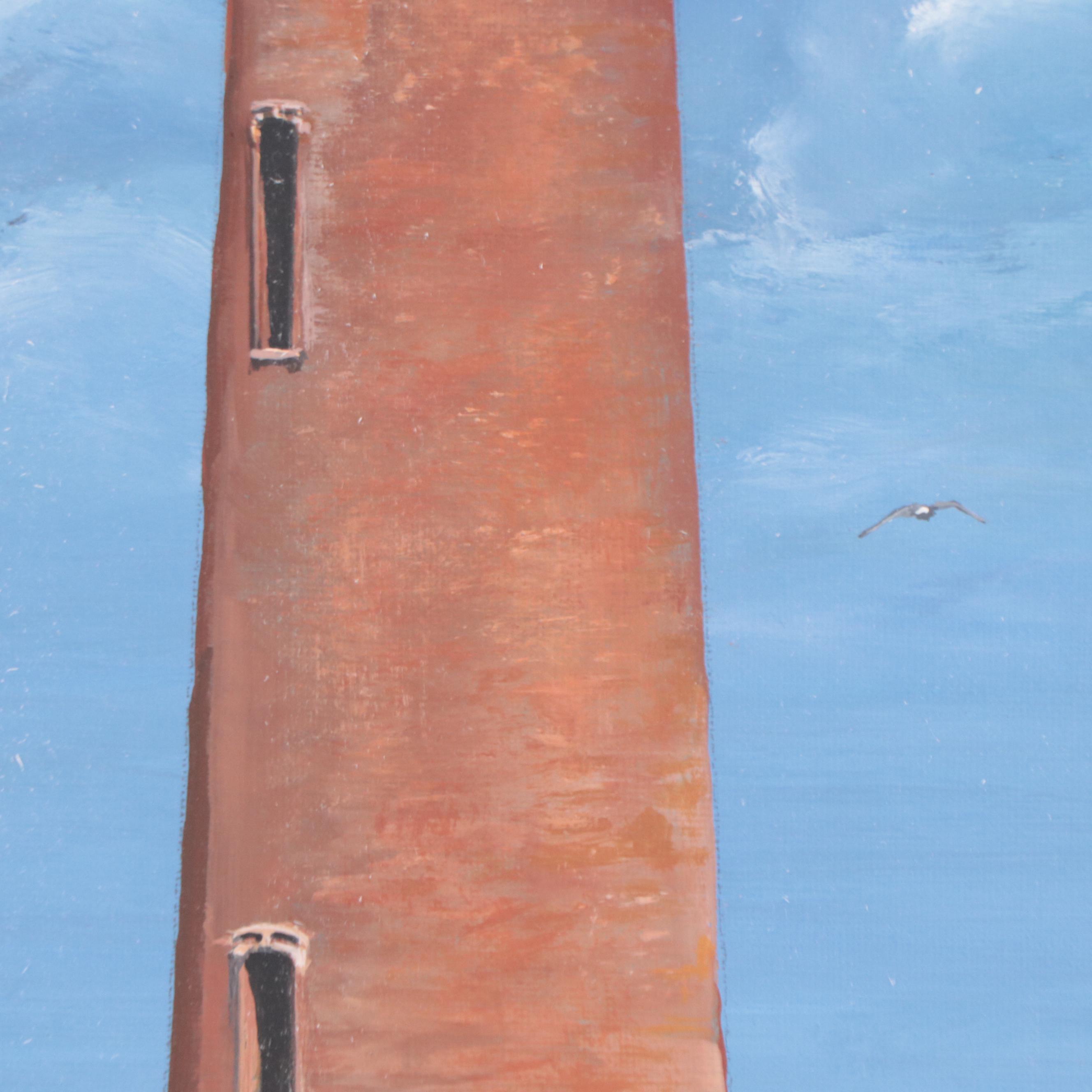 Deborah Coastal Landscape Acrylic Painting of Lighthouse, 2011
