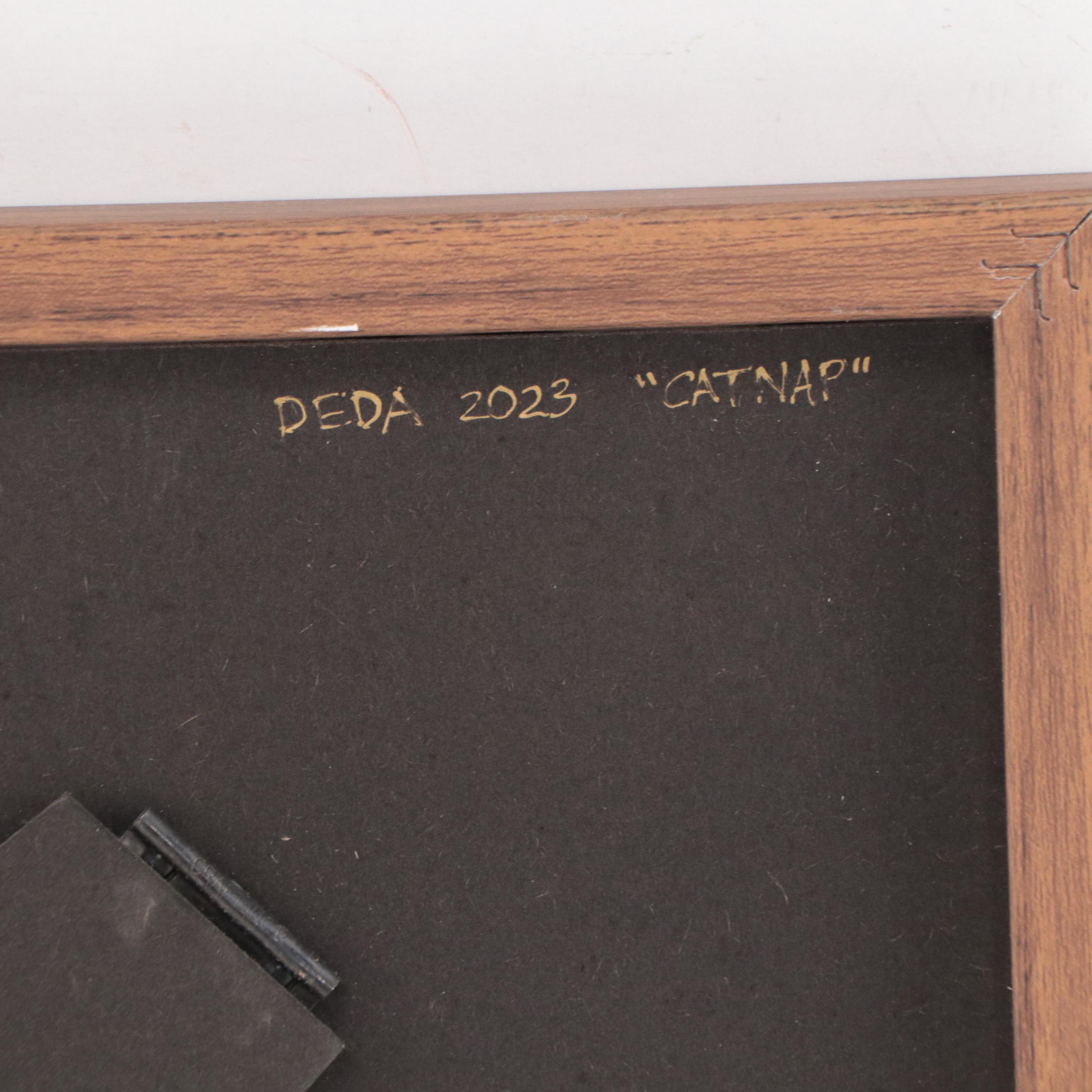 Adam Deda Cat Portrait Oil Painting "Catnap," 2023