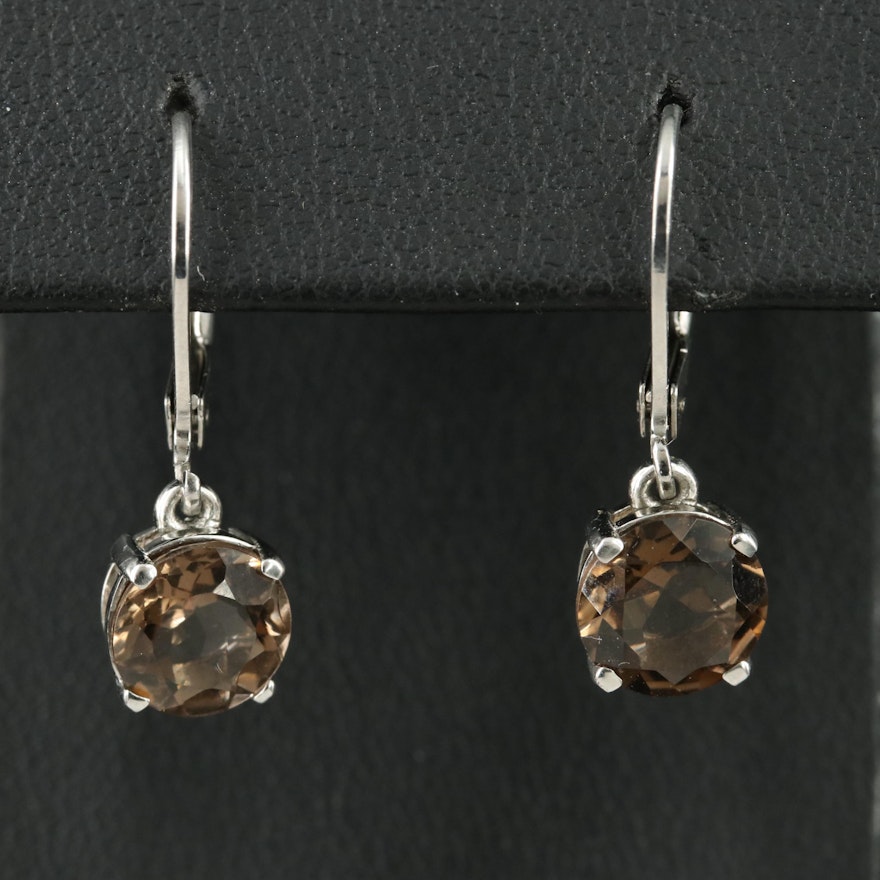 Sterling Smoky Quartz Teardrop Earrings