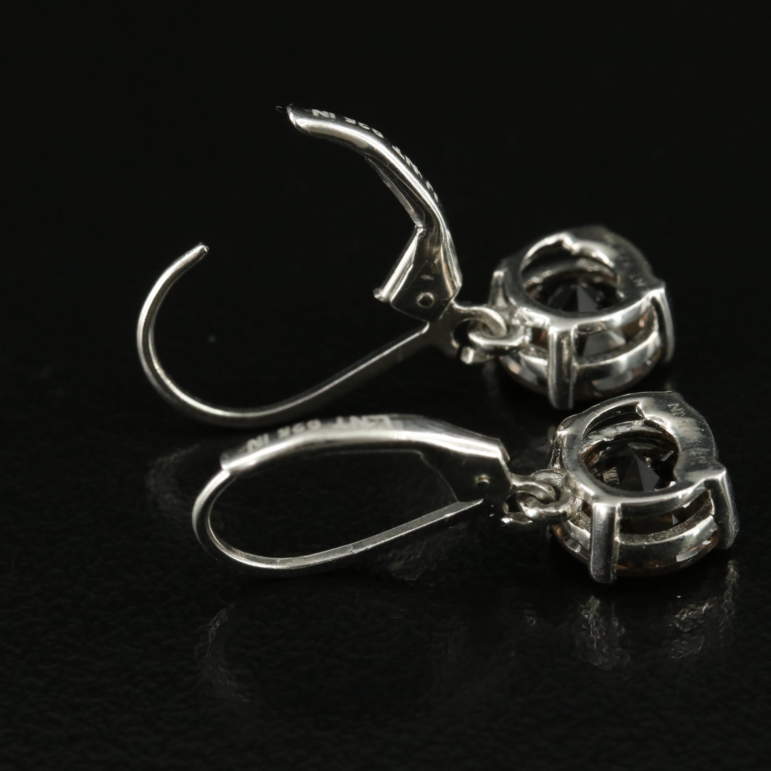 Sterling Smoky Quartz Teardrop Earrings