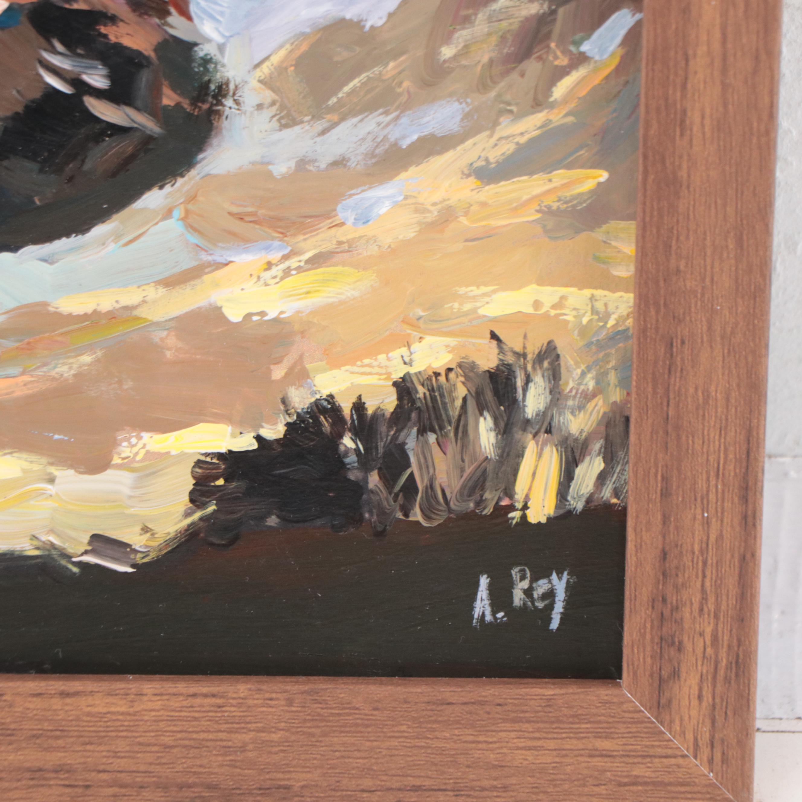 Agnes Rey Cow Portrait Oil Painting "Head in the Clouds," 2023