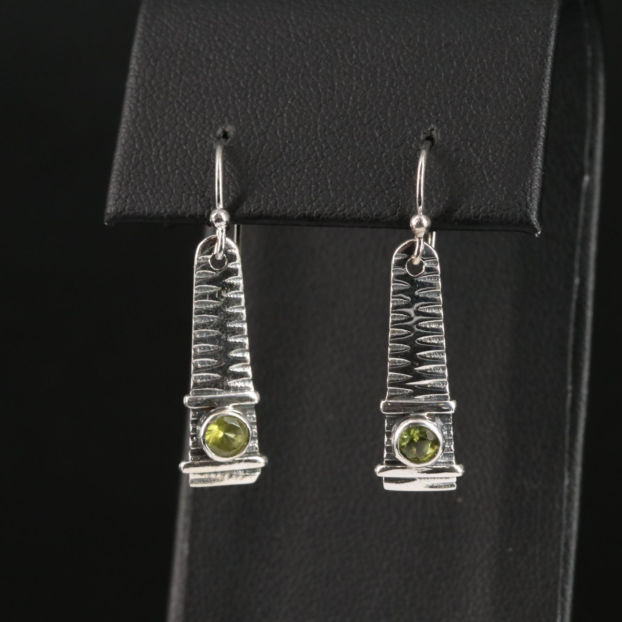 Sterling Peridot Dangle Earrings