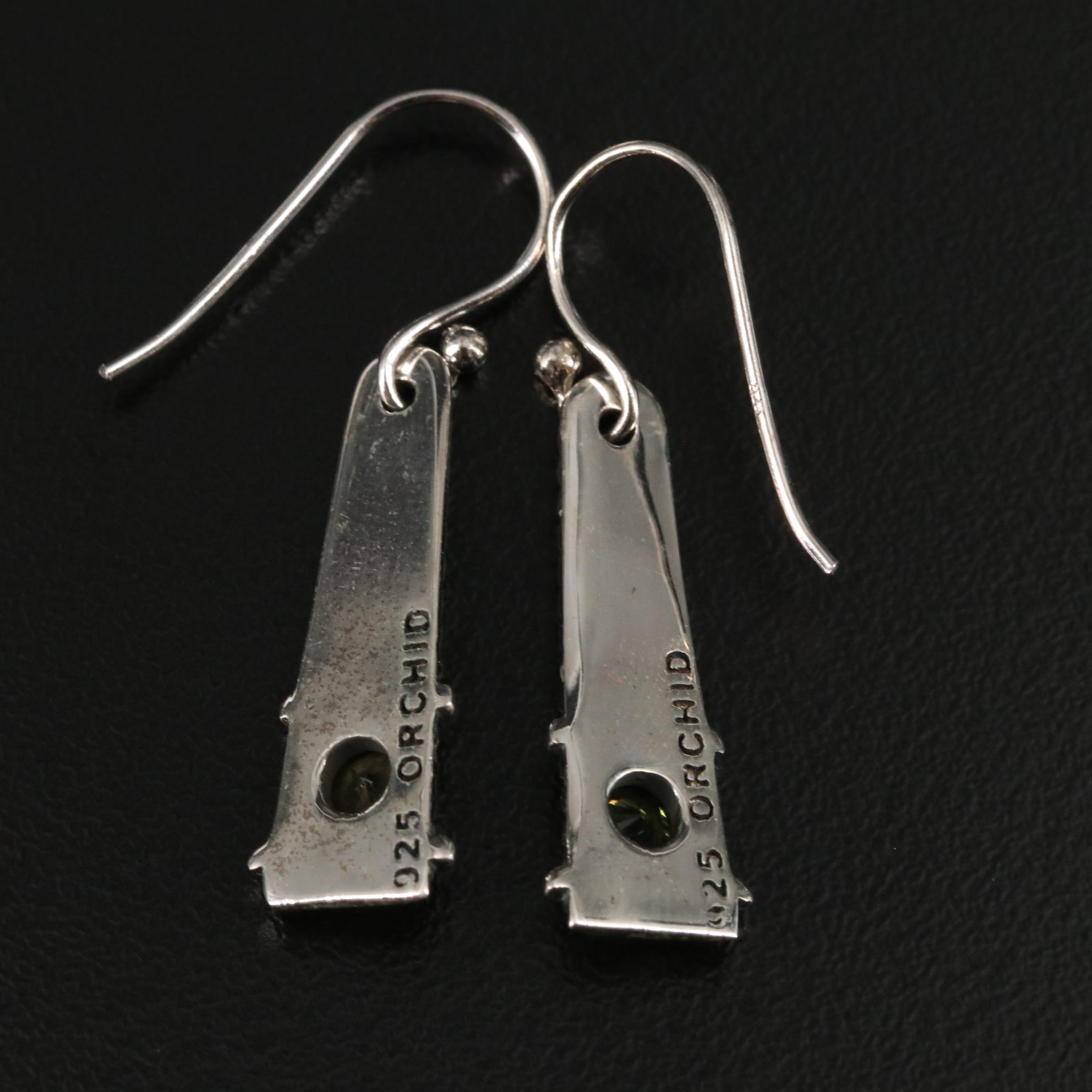 Sterling Peridot Dangle Earrings