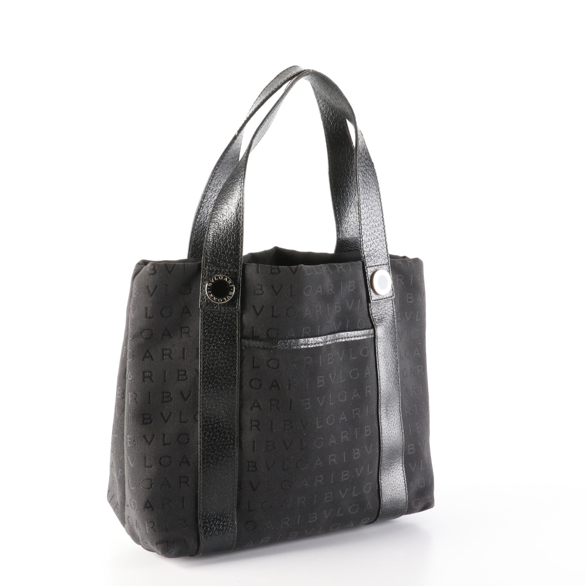 BVLGARI Canvas and Leather Tote