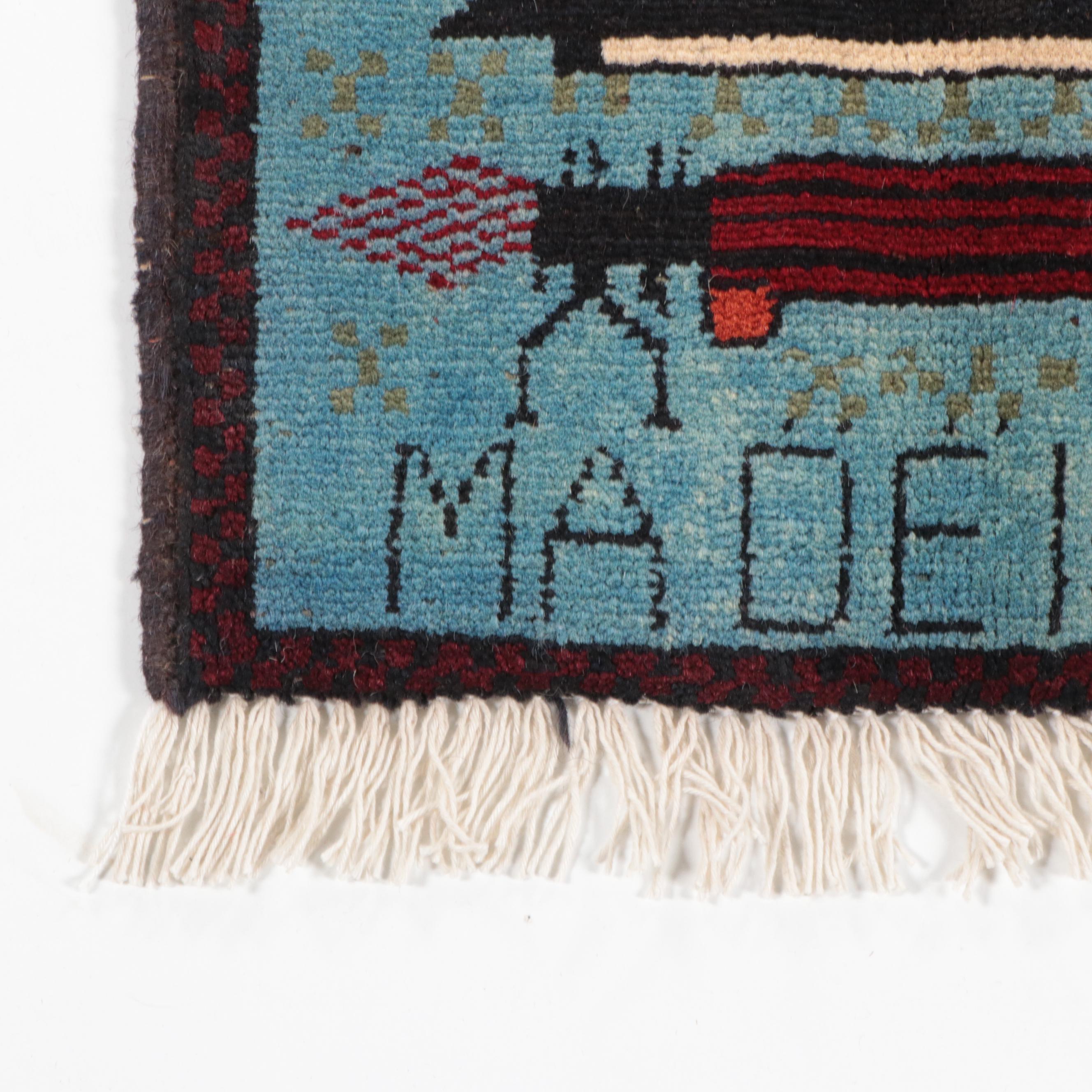 2'1 x 2'8 Hand-Knotted Afghan Pictorial War Rug, 2022