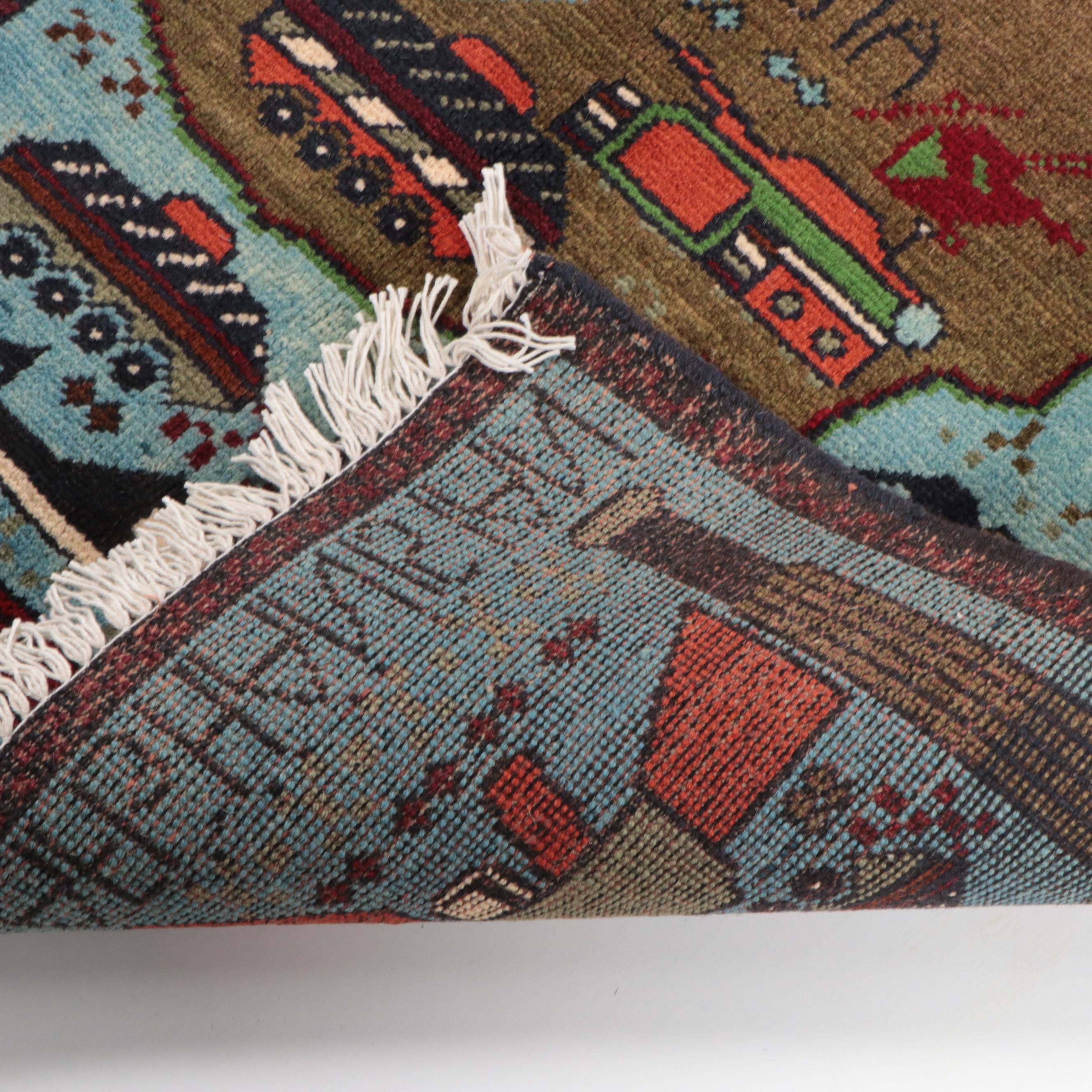 2'1 x 2'8 Hand-Knotted Afghan Pictorial War Rug, 2022