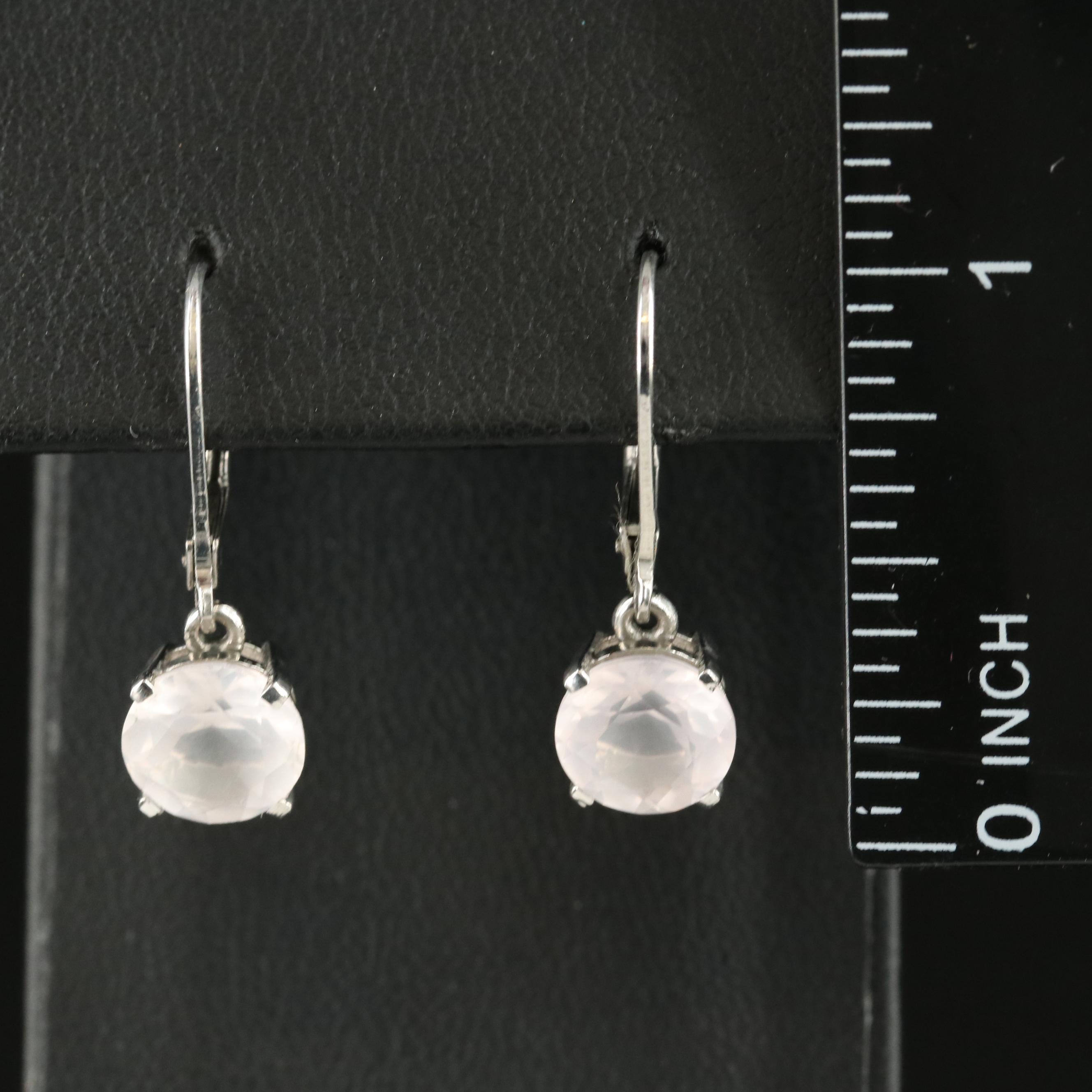 Sterling Rose Quartz Earrings