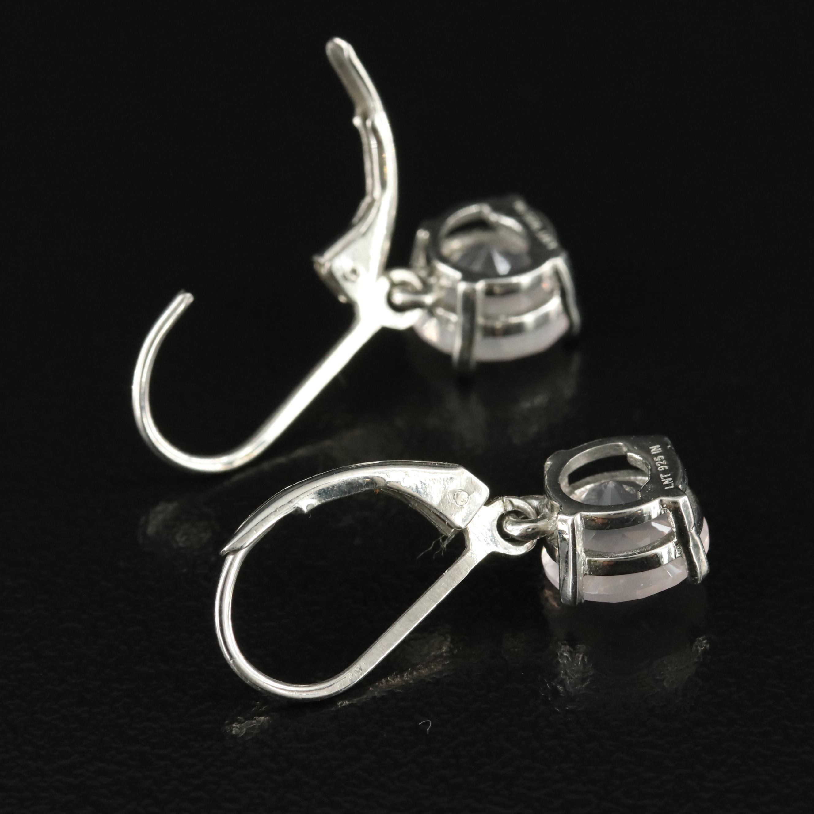 Sterling Rose Quartz Earrings