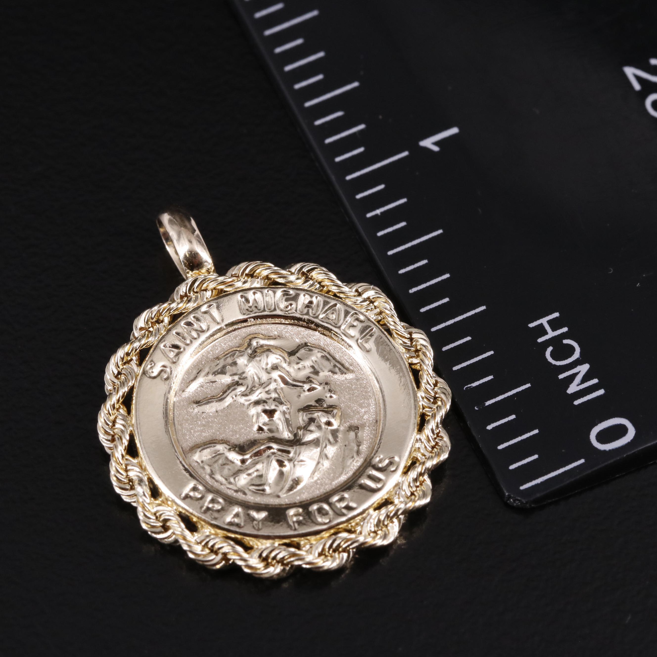 10K St. Michael Medallion Pendant