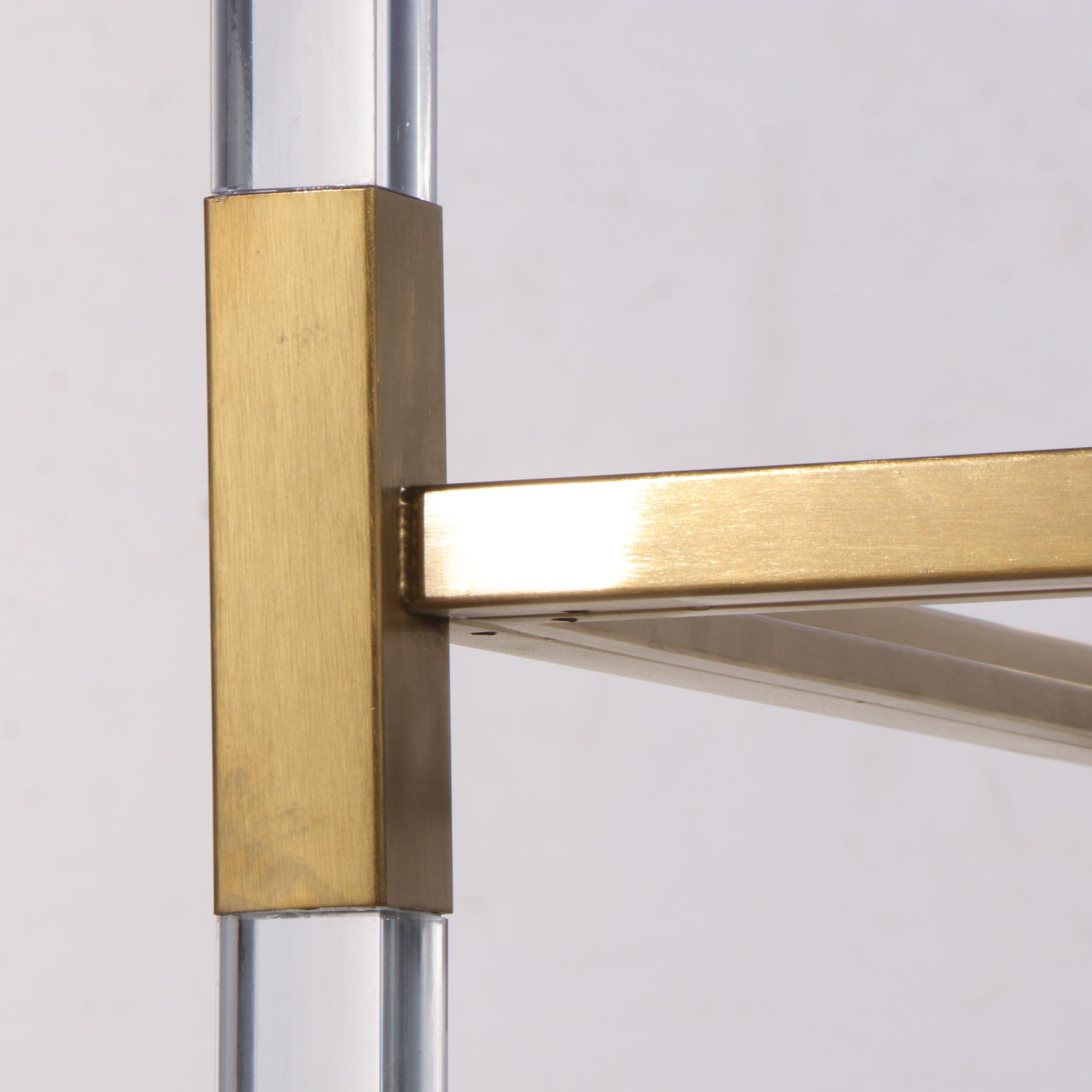 Blink Home Acrylic, Gold Tone Metal and Glass Shelf Étagère Bookcase