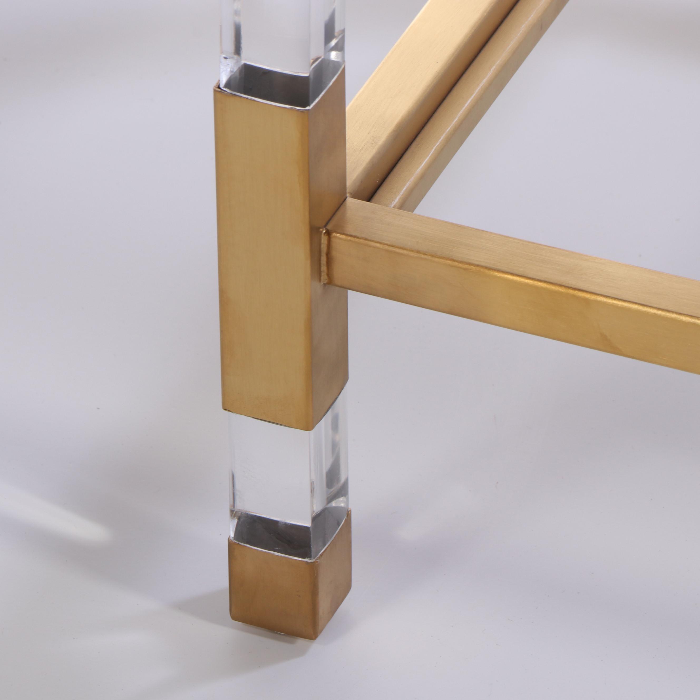 Blink Home Acrylic, Gold Tone Metal and Glass Shelf Étagère Bookcase