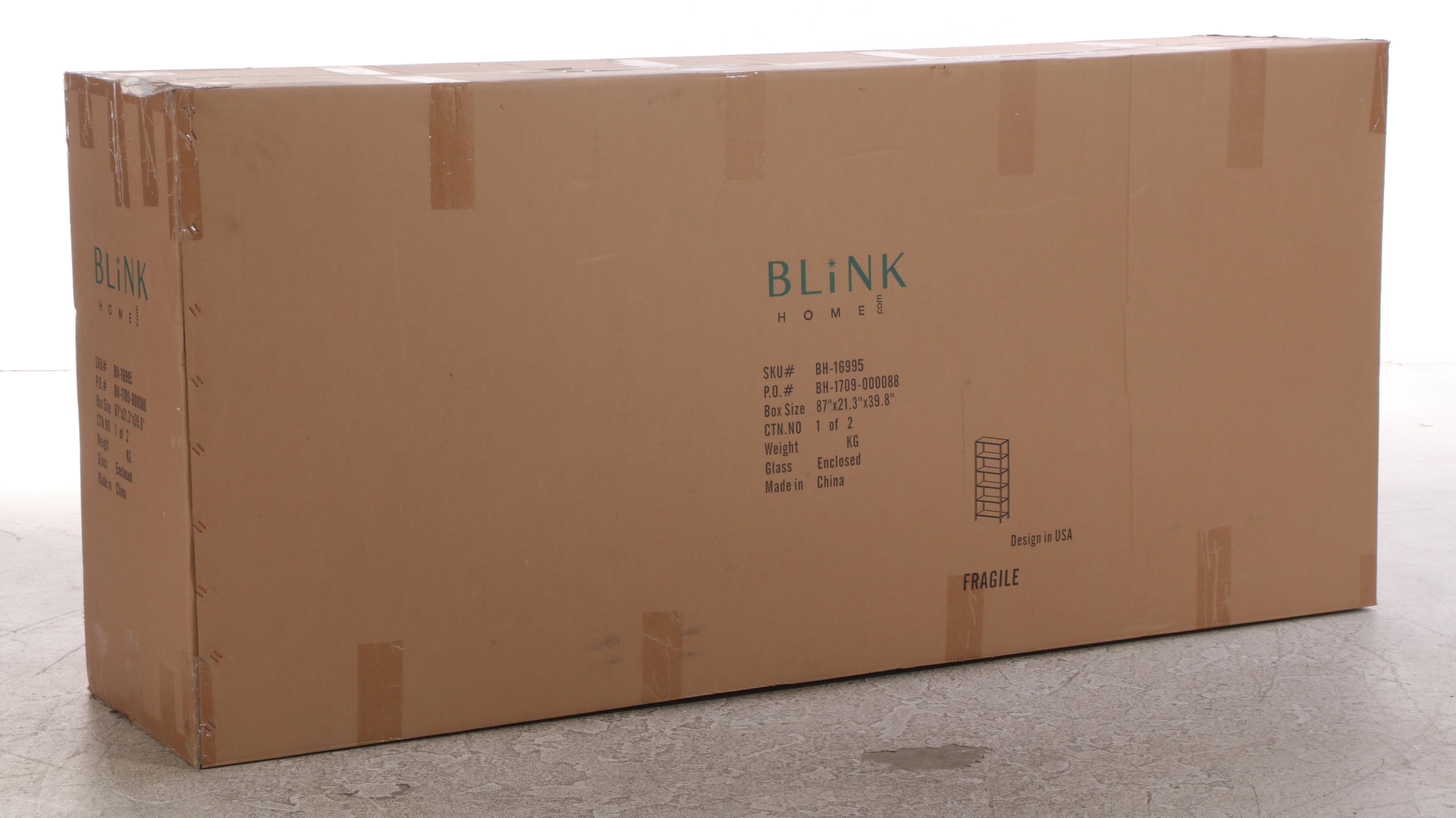 Blink Home Acrylic, Gold Tone Metal and Glass Shelf Étagère Bookcase