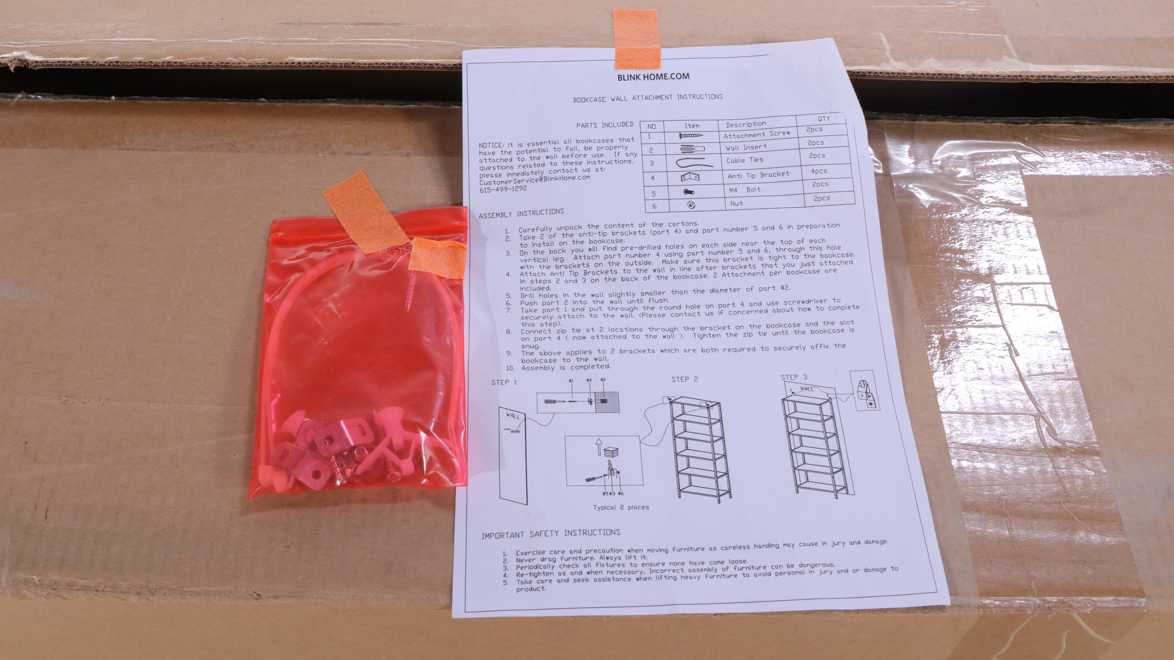 Blink Home Acrylic, Gold Tone Metal and Glass Shelf Étagère Bookcase