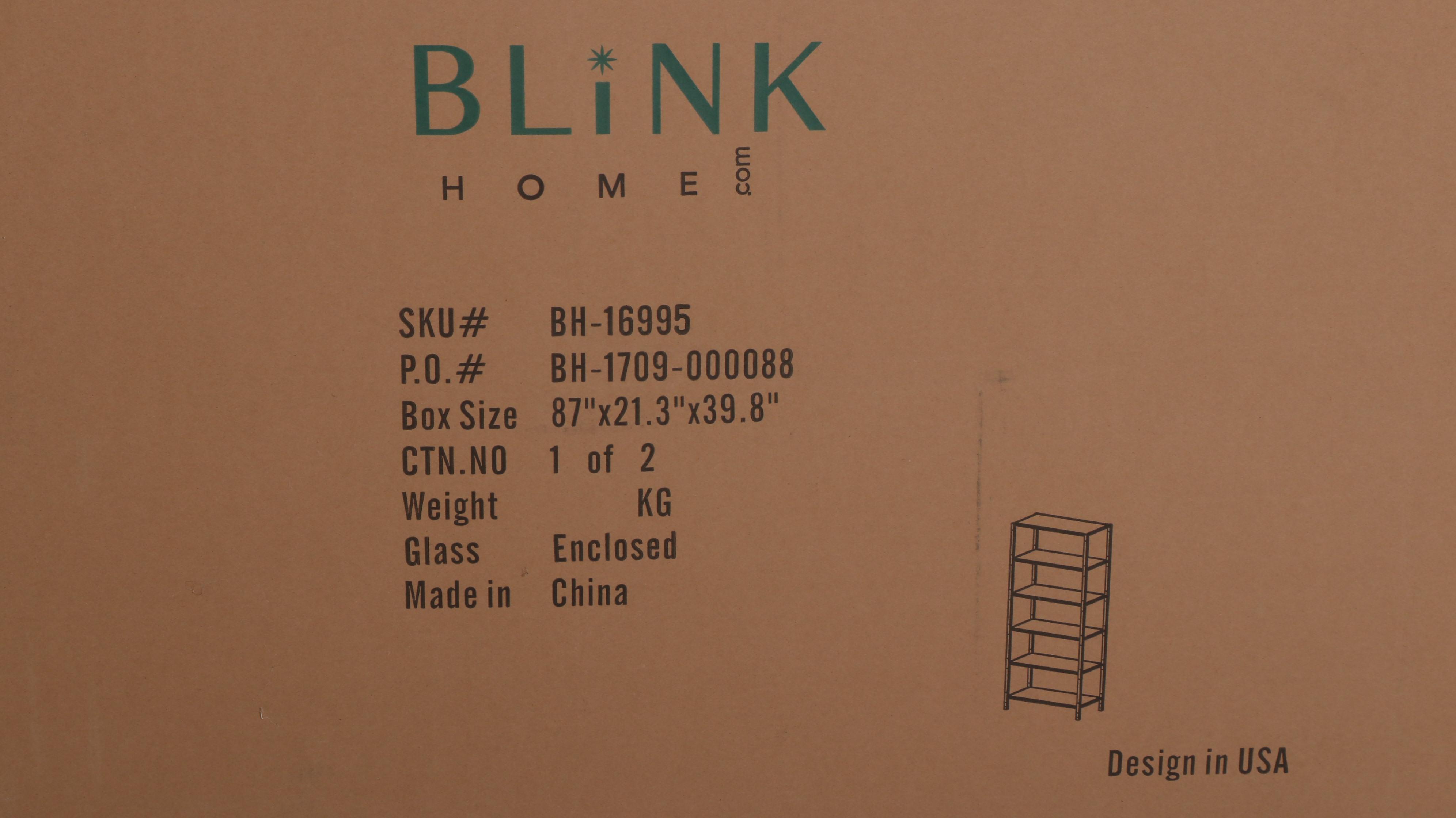 Blink Home Acrylic, Gold Tone Metal and Glass Shelf Étagère Bookcase