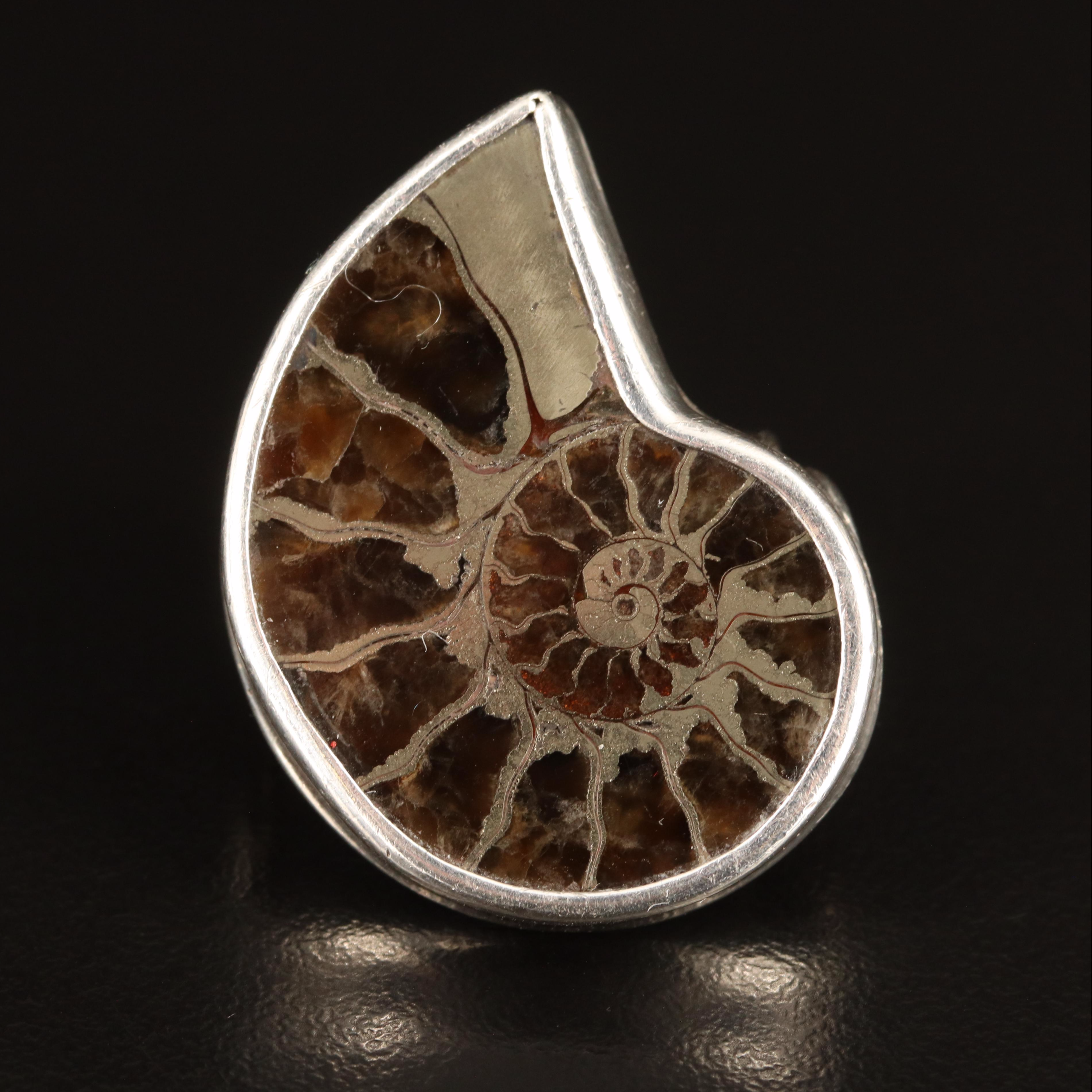 Sterling Ammonite Ring