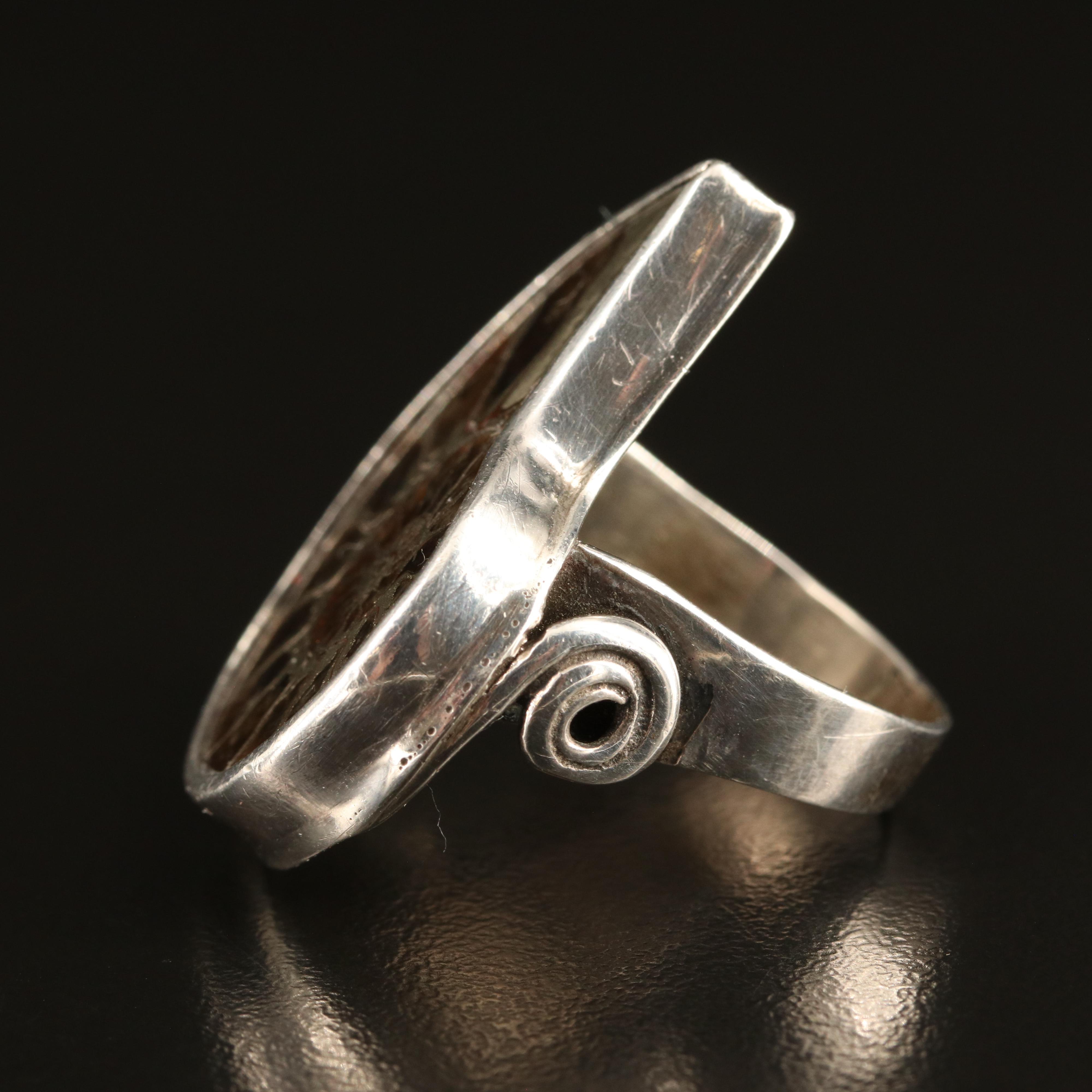 Sterling Ammonite Ring