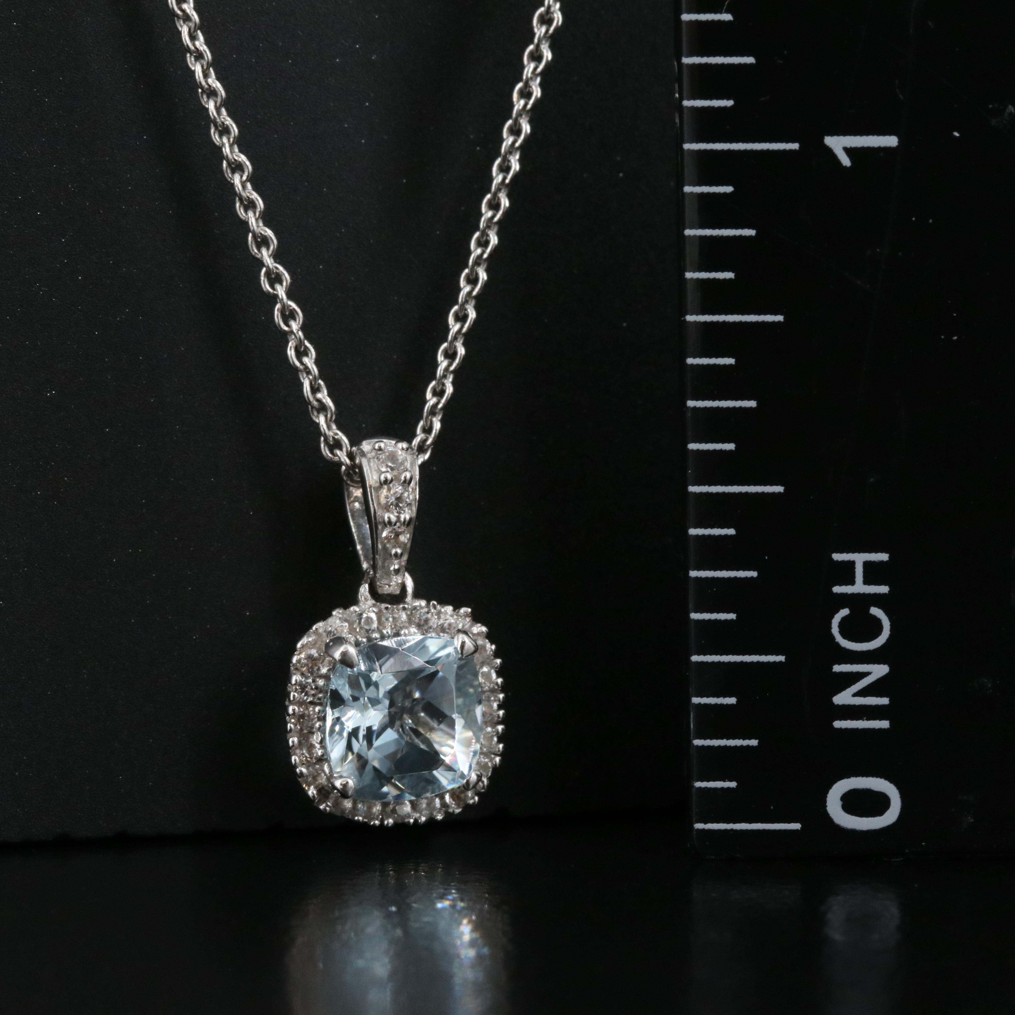 Sterling Aquamarine and Sapphire Necklace